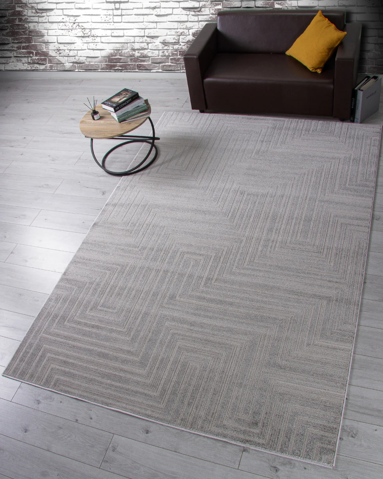 Современный ковер DIOS F412 - LIGHT GRAY Heat-set Россия
