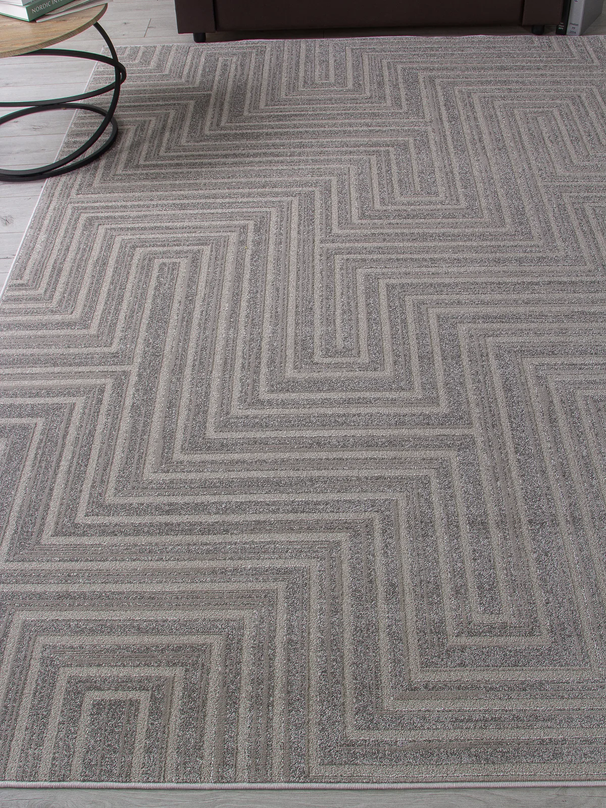 Современный ковер DIOS F412 - LIGHT GRAY Heat-set Россия