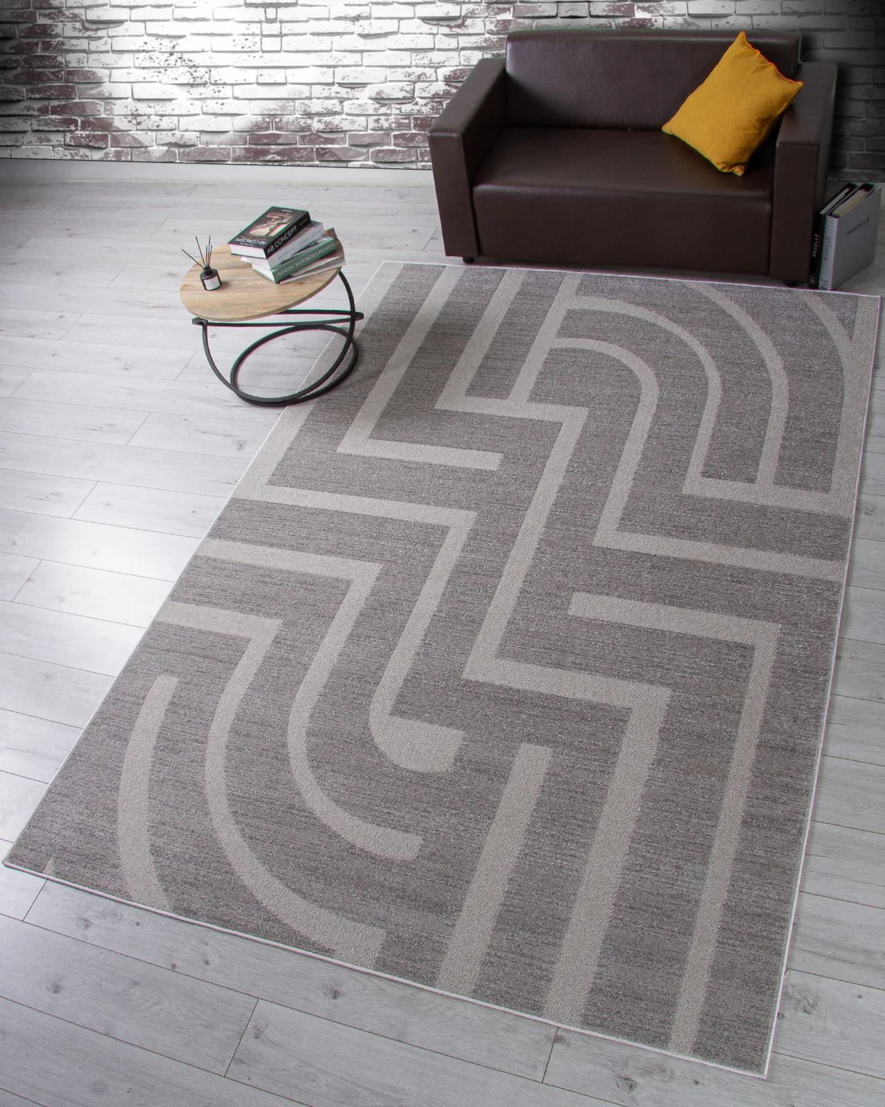 Современный ковер DIOS F439 - LIGHT GRAY Heat-set Россия
