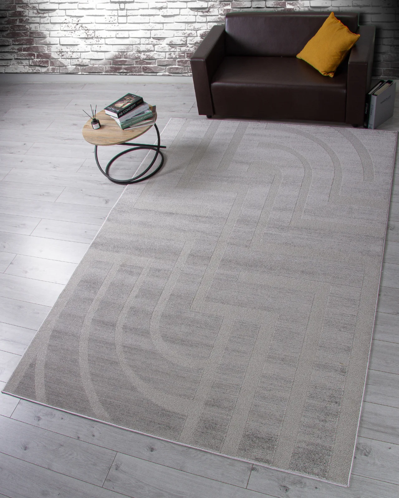 Современный ковер DIOS F439 - LIGHT GRAY Heat-set Россия