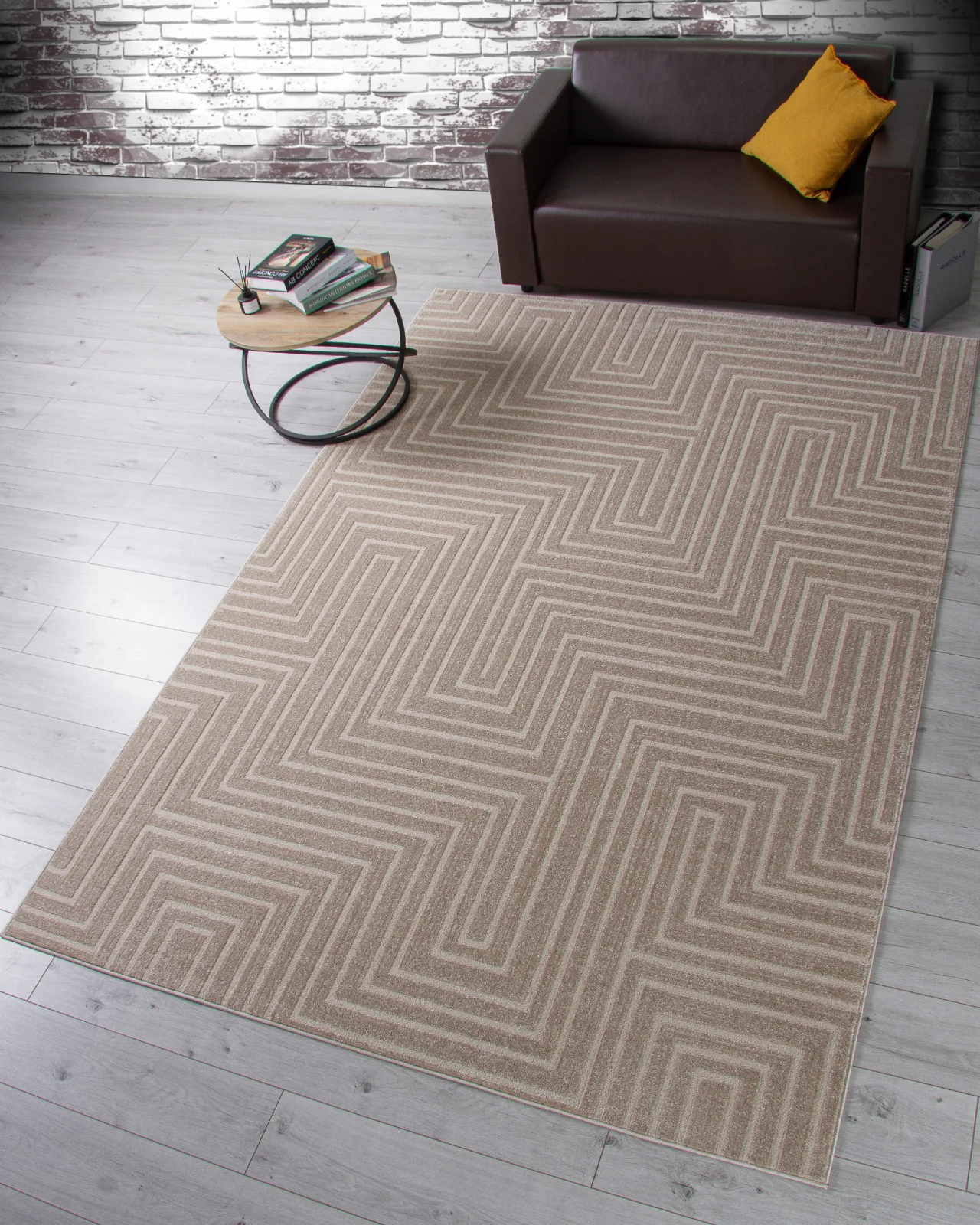 Минимализм ковер DIOS F412 - LIGHT BEIGE Heat-set Россия