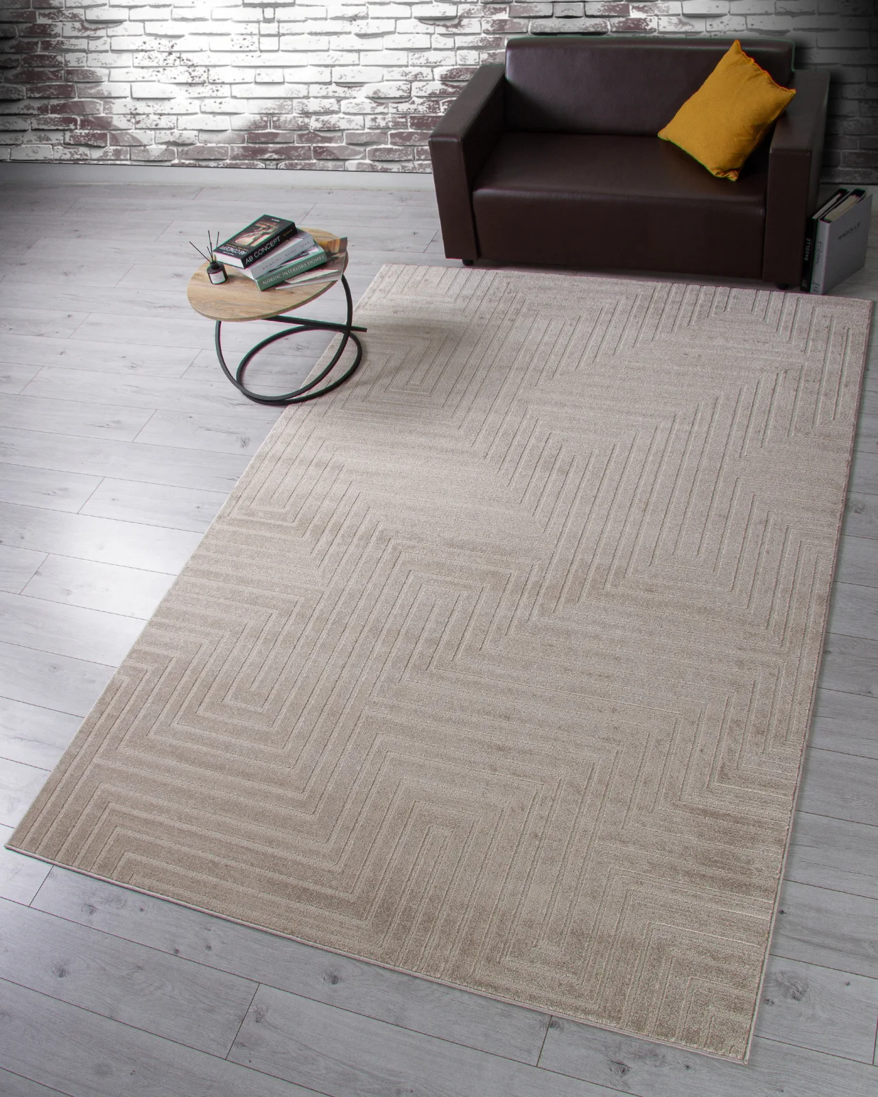 Минимализм ковер DIOS F412 - LIGHT BEIGE Heat-set Россия