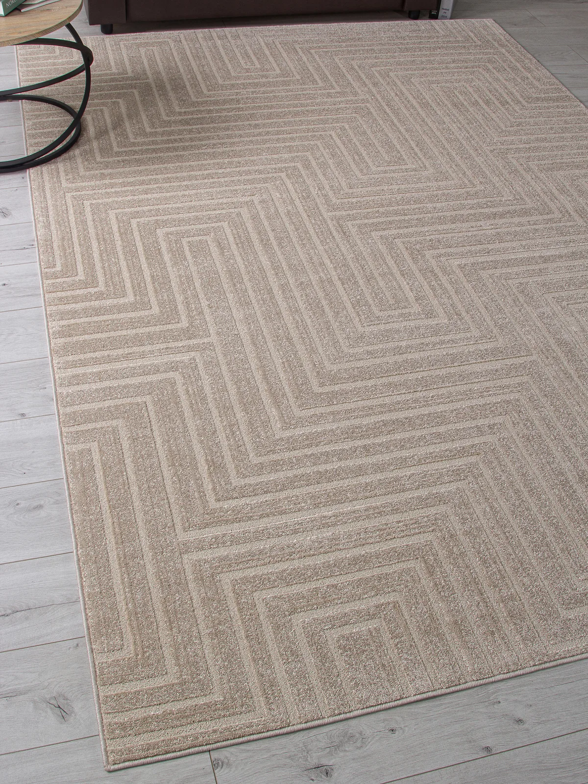 Минимализм ковер DIOS F412 - LIGHT BEIGE Heat-set Россия