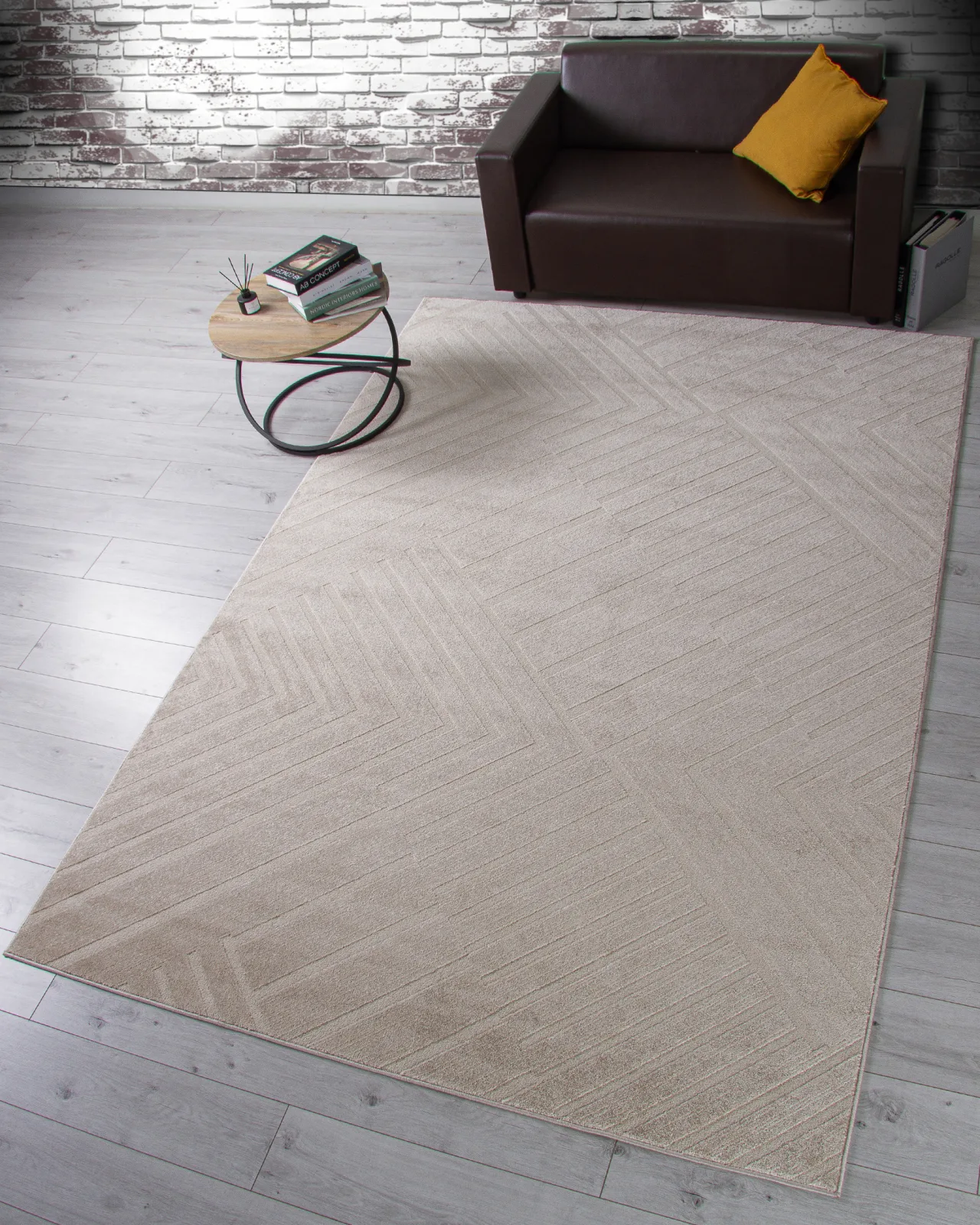 Современный ковер DIOS F438 - LIGHT BEIGE Heat-set Россия