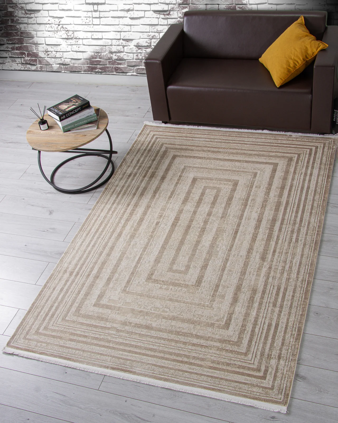 Современный ковер EMPEROS OLIMPOS H883AD - L.BEIGE / BEIGE вискоза Турция