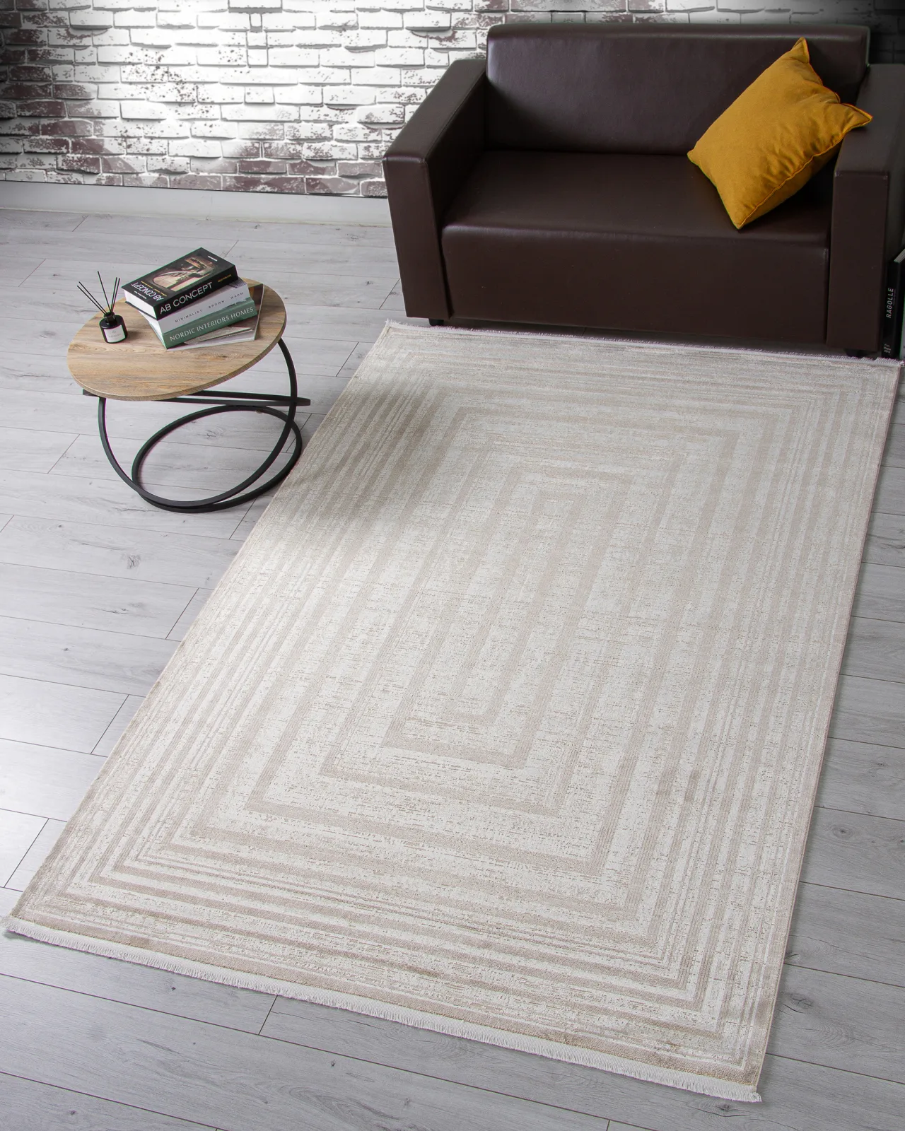 Современный ковер EMPEROS OLIMPOS H883AD - L.BEIGE / BEIGE вискоза Турция