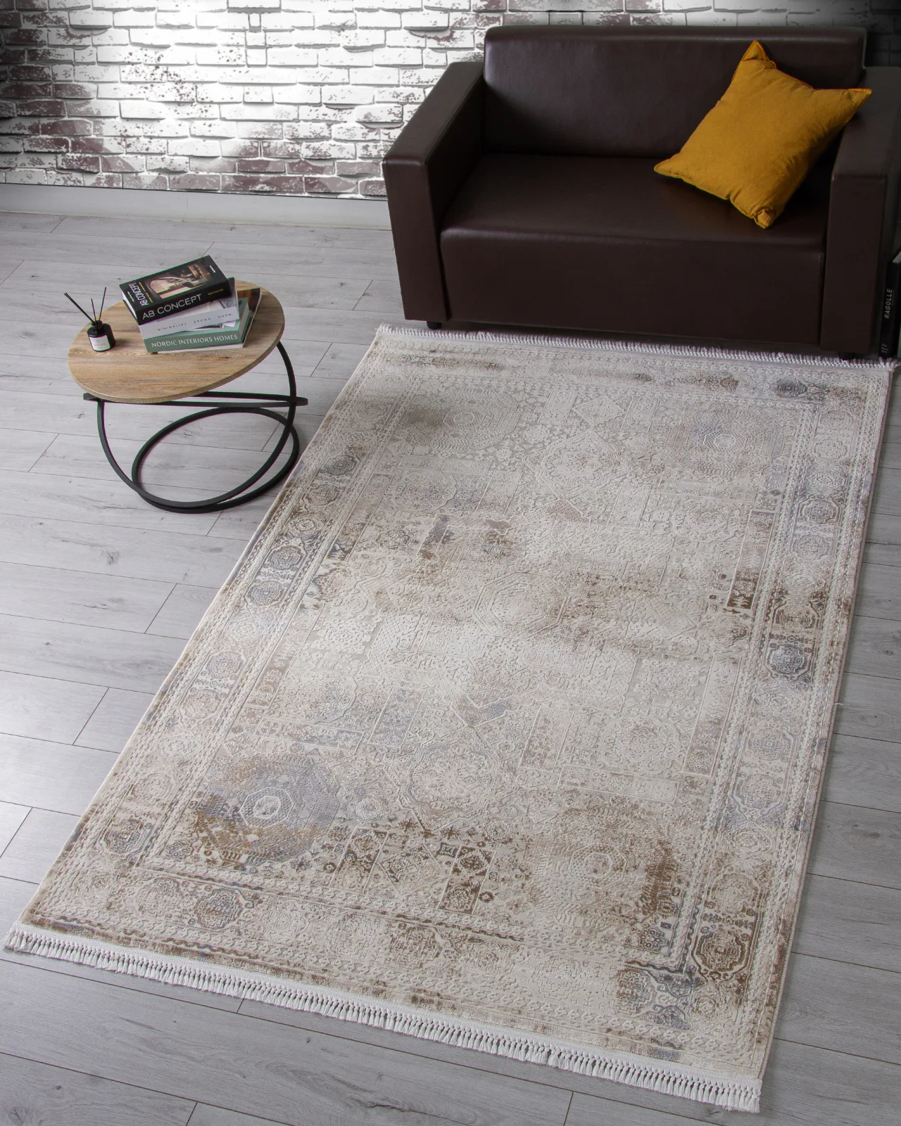 Классический ковер Jasmine 35905A - CREAM / CREAM Heat-set Турция