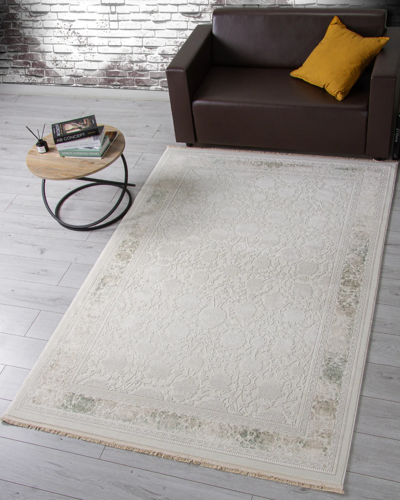 Классический ковер Jasmine 35897B - CREAM / CREAM Heat-set Турция
