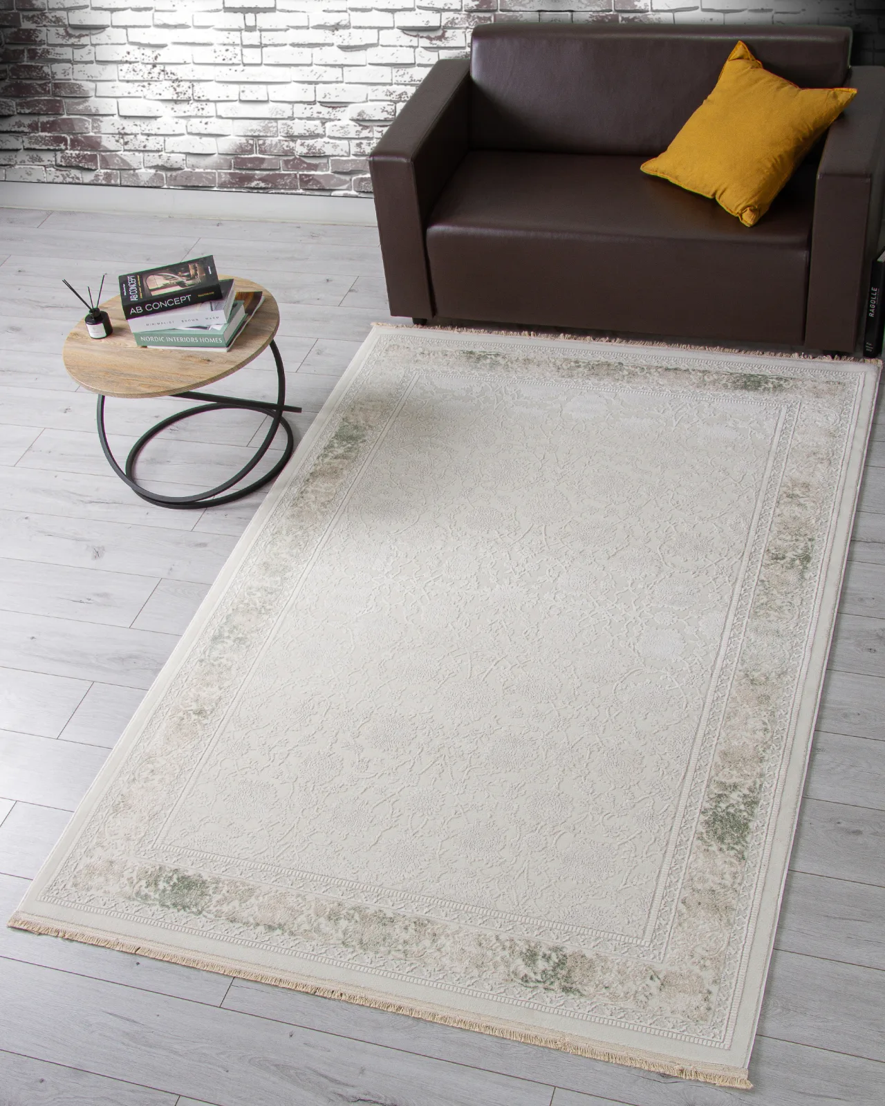 Классический ковер Jasmine 35897B - CREAM / CREAM Heat-set Турция