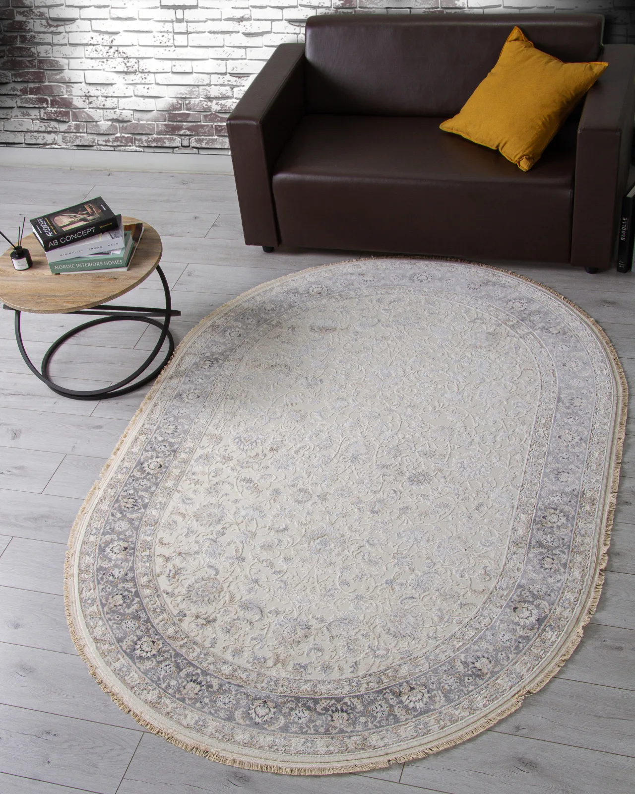 Классический ковер Jasmine 35831Z - CREAM / L.GREY Heat-set Турция
