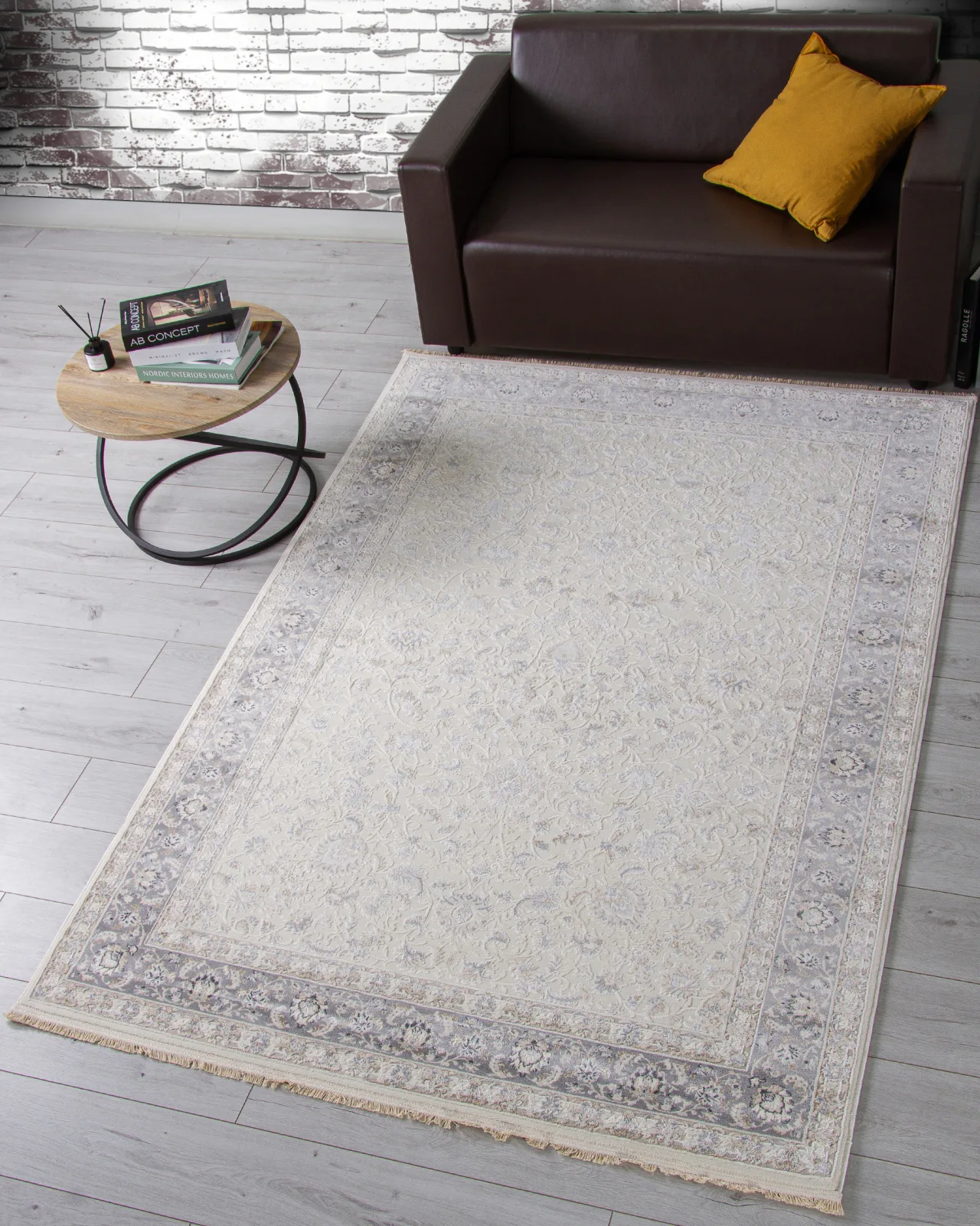 Классический ковер Jasmine 35831A - CREAM / L.GREY Heat-set Турция