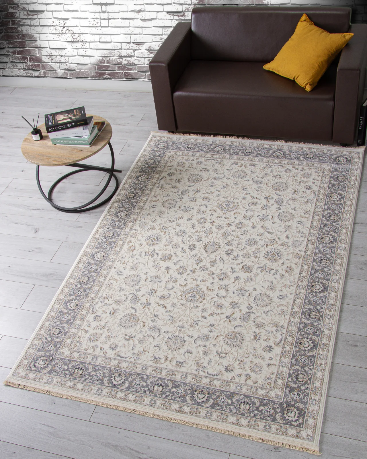 Классический ковер Jasmine 35831A - CREAM / L.GREY Heat-set Турция