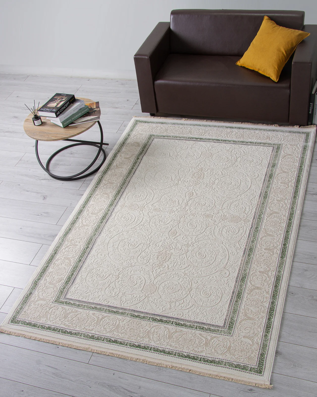 Классический ковер Jasmine 30896D - CREAM / CREAM Heat-set Турция