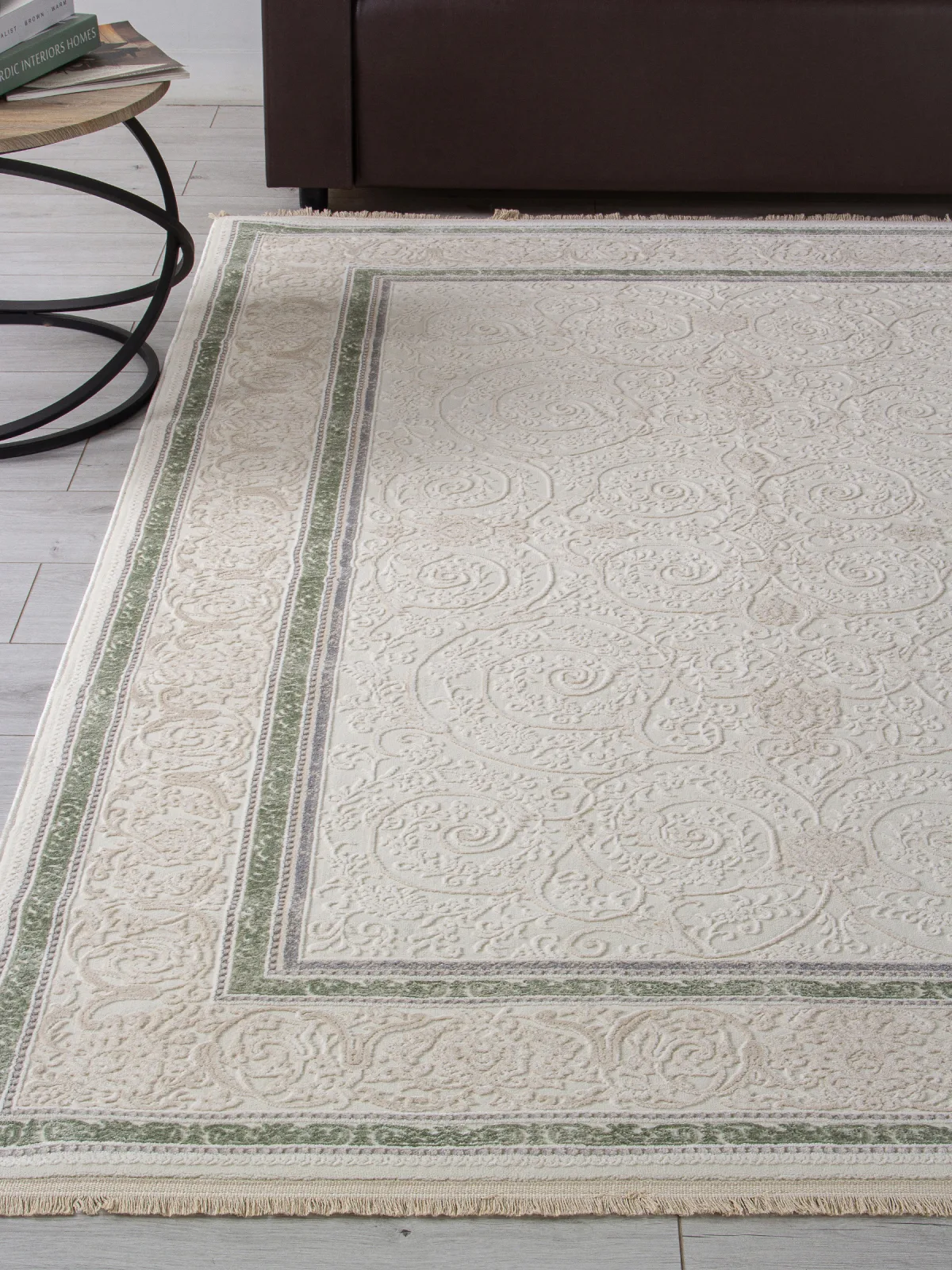 Классический ковер Jasmine 30896D - CREAM / CREAM Heat-set Турция