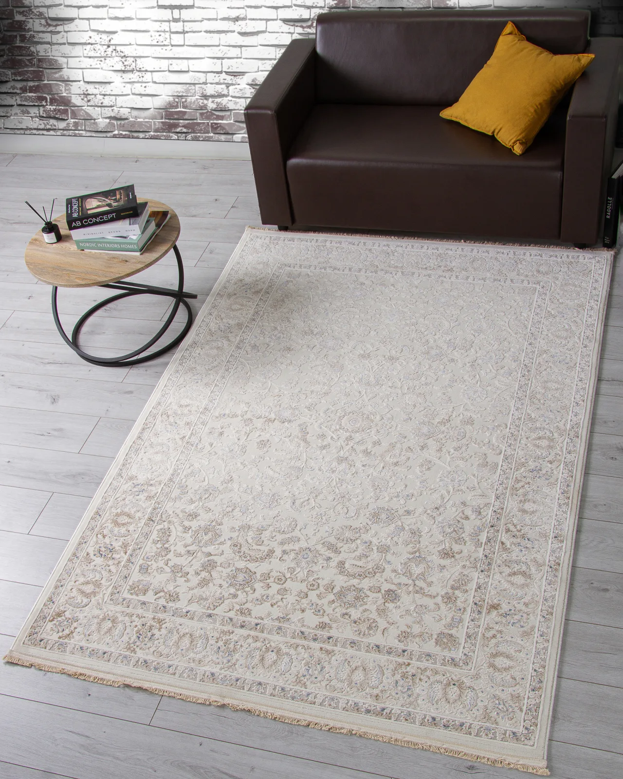 Классический ковер Jasmine 35826A - CREAM / BEIGE Heat-set Турция