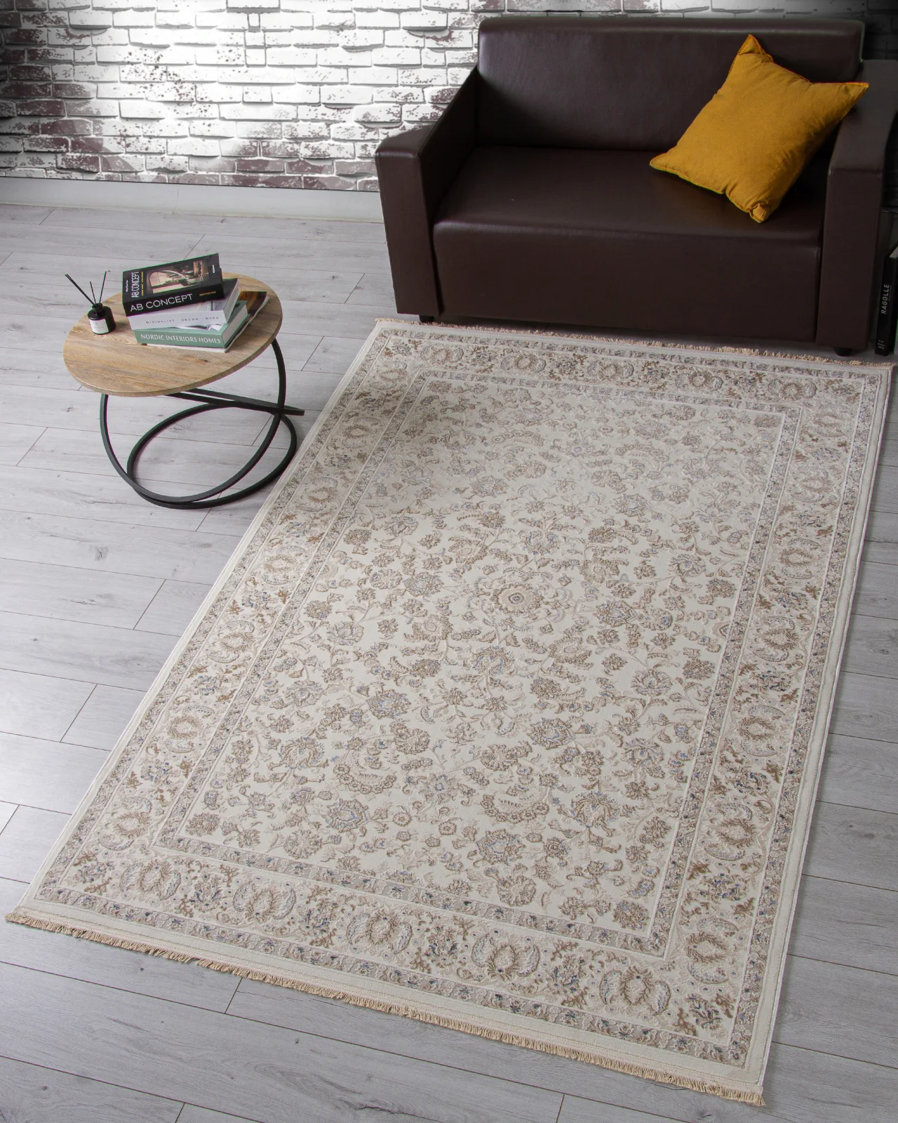 Классический ковер Jasmine 35826A - CREAM / BEIGE Heat-set Турция