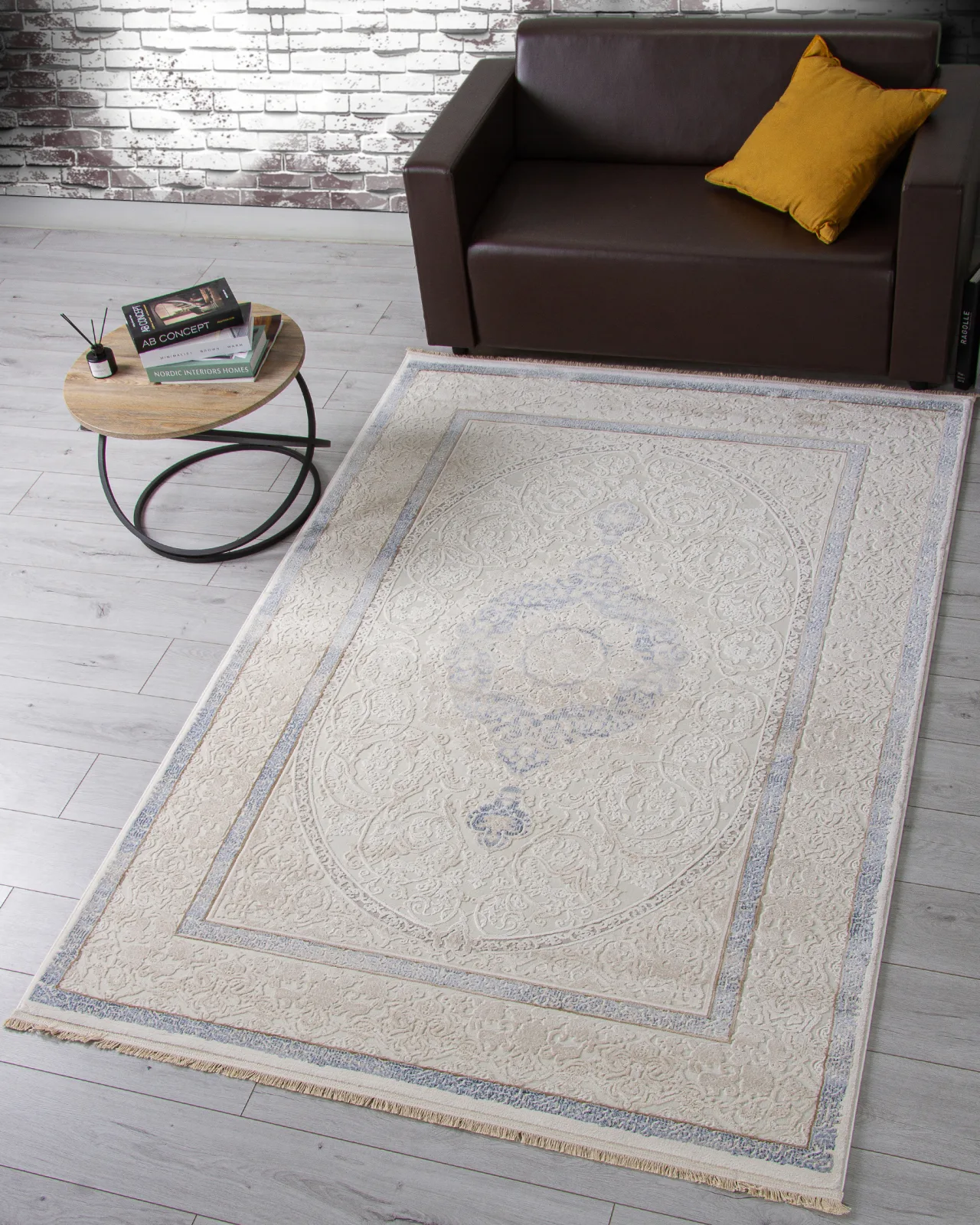 Классический ковер Jasmine 30950D - CREAM / CREAM Heat-set Турция