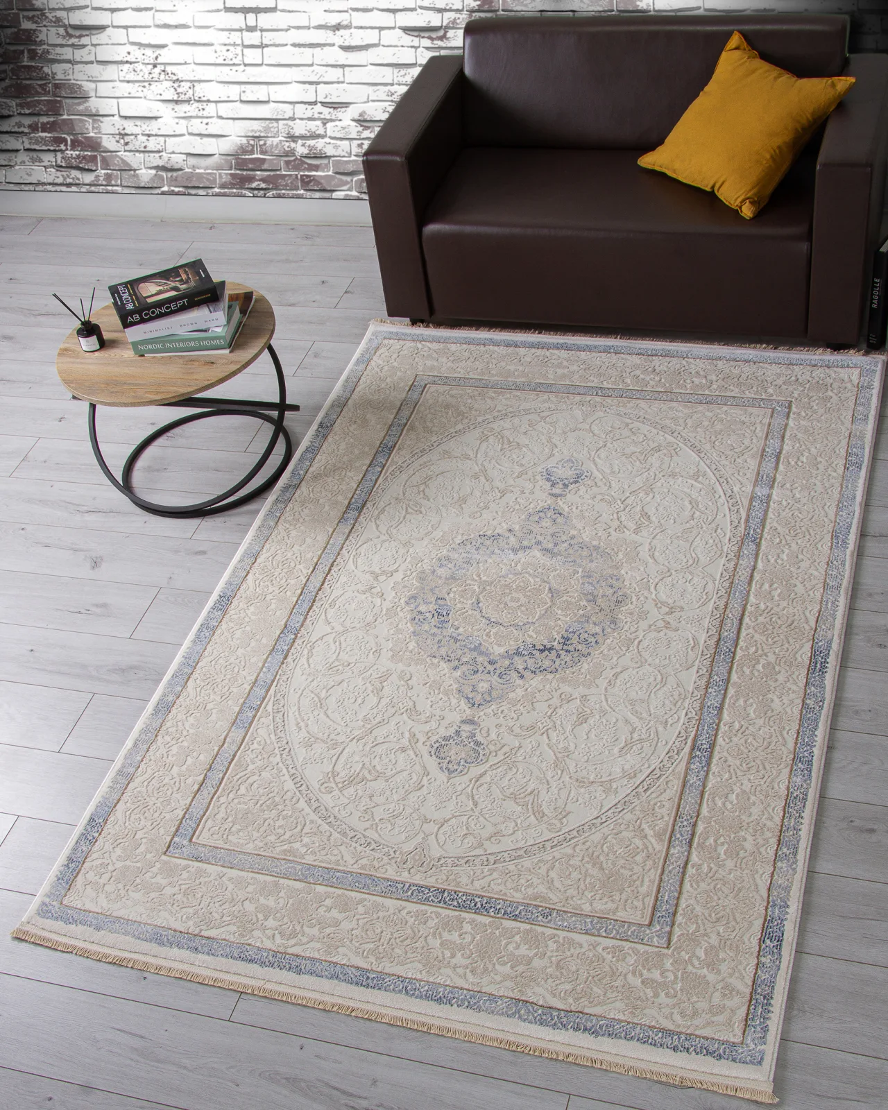 Классический ковер Jasmine 30950D - CREAM / CREAM Heat-set Турция