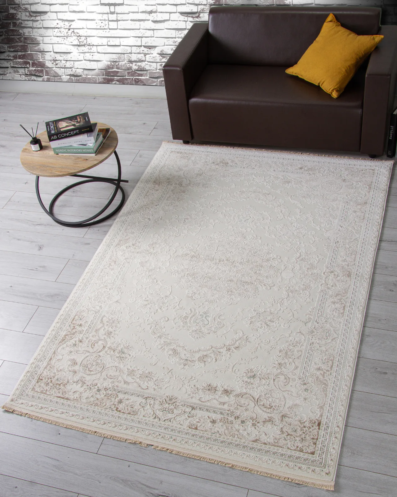 Классический ковер Jasmine 35760A - CREAM / CREAM Heat-set Турция