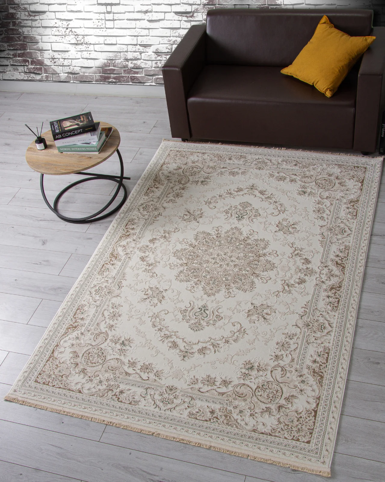 Классический ковер Jasmine 35760A - CREAM / CREAM Heat-set Турция