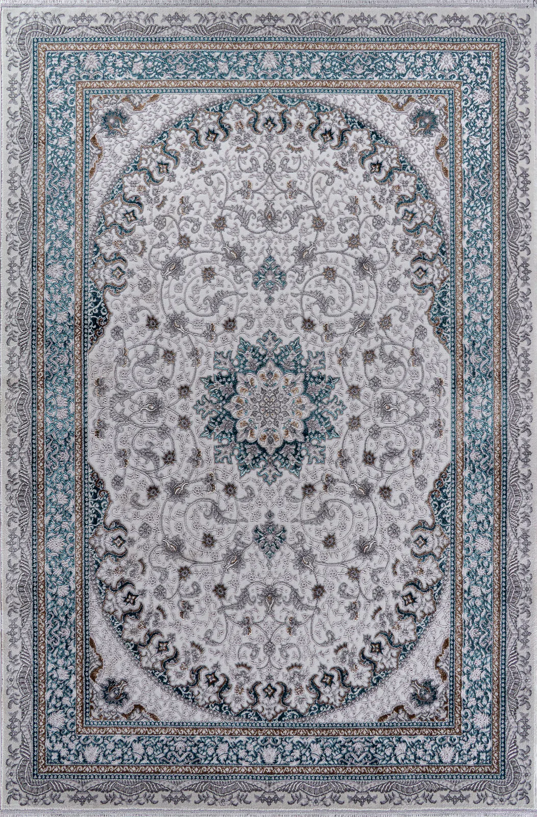 Классический ковер HALIF F639 - GREEN-BLUE Heat-set Россия