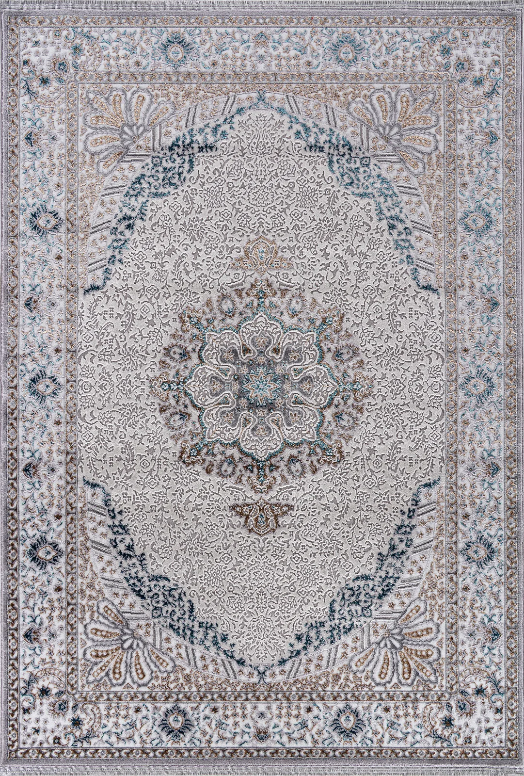 Классический ковер HALIF F637 - GREEN-BLUE Heat-set Россия