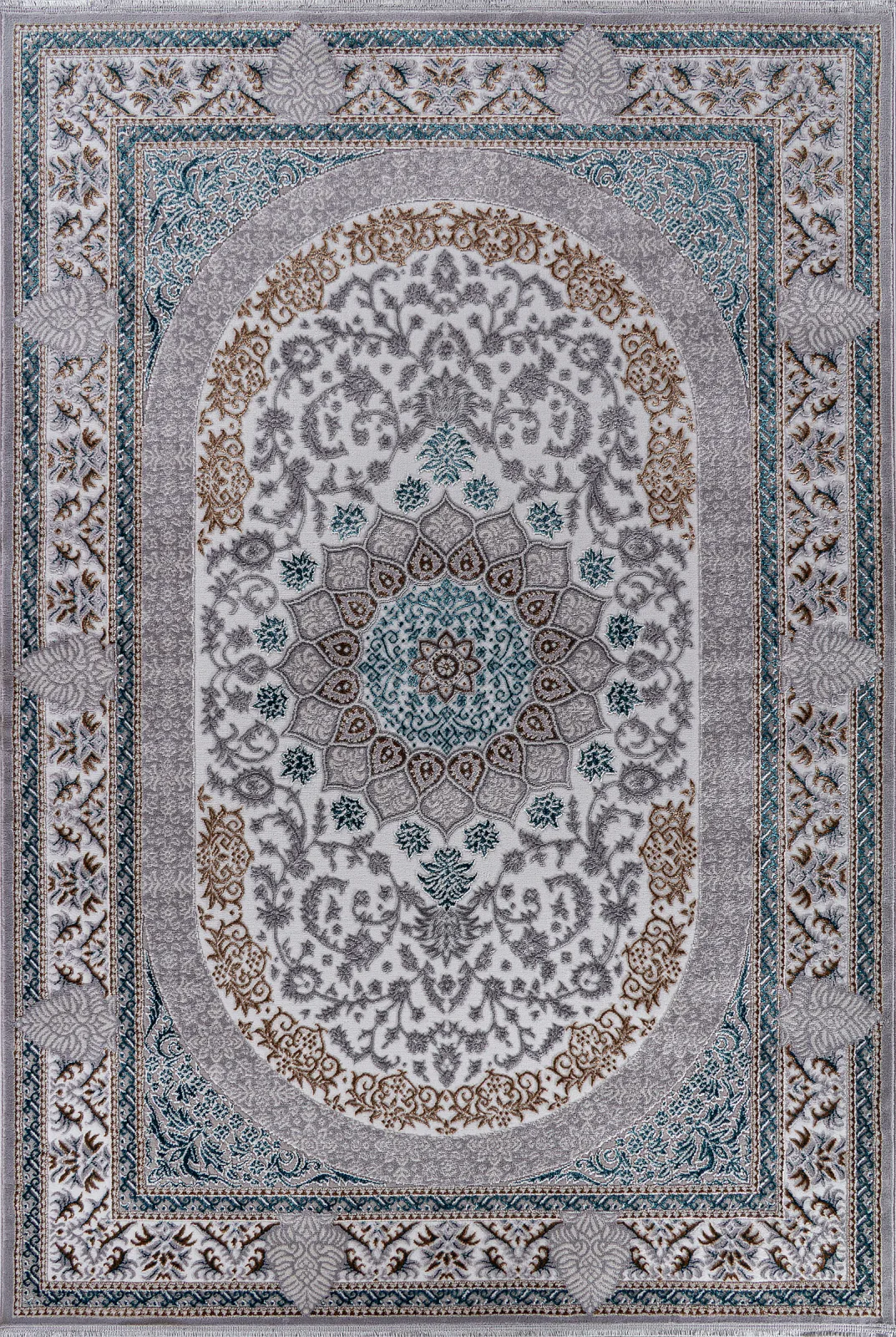 Классический ковер HALIF F638 - GREEN-BLUE Heat-set Россия