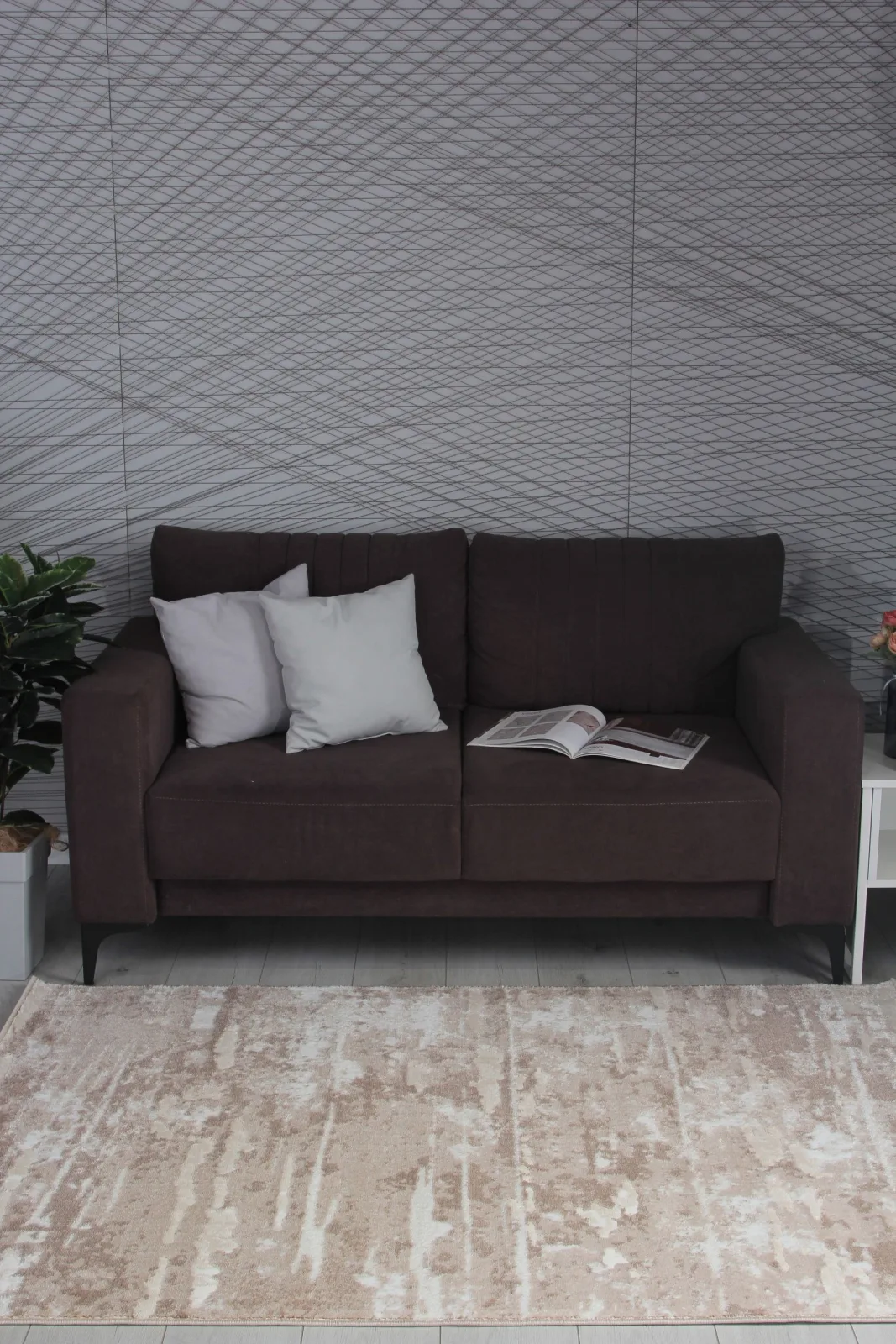 Современный ковер ALABAMA F176 - LIGHT BEIGE Heat-set Россия