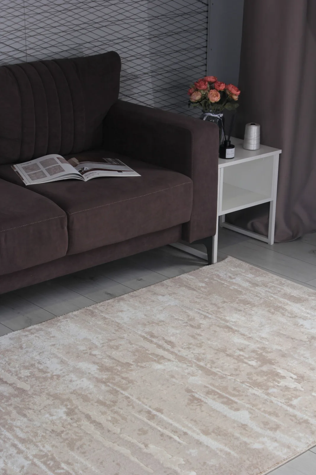 Современный ковер ALABAMA F176 - LIGHT BEIGE Heat-set Россия