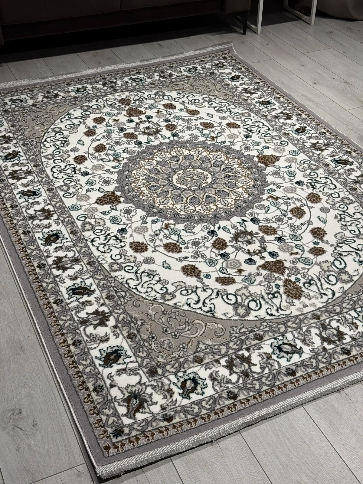 Классический ковер HALIF F611 - GRAY-BLUE Heat-set Россия