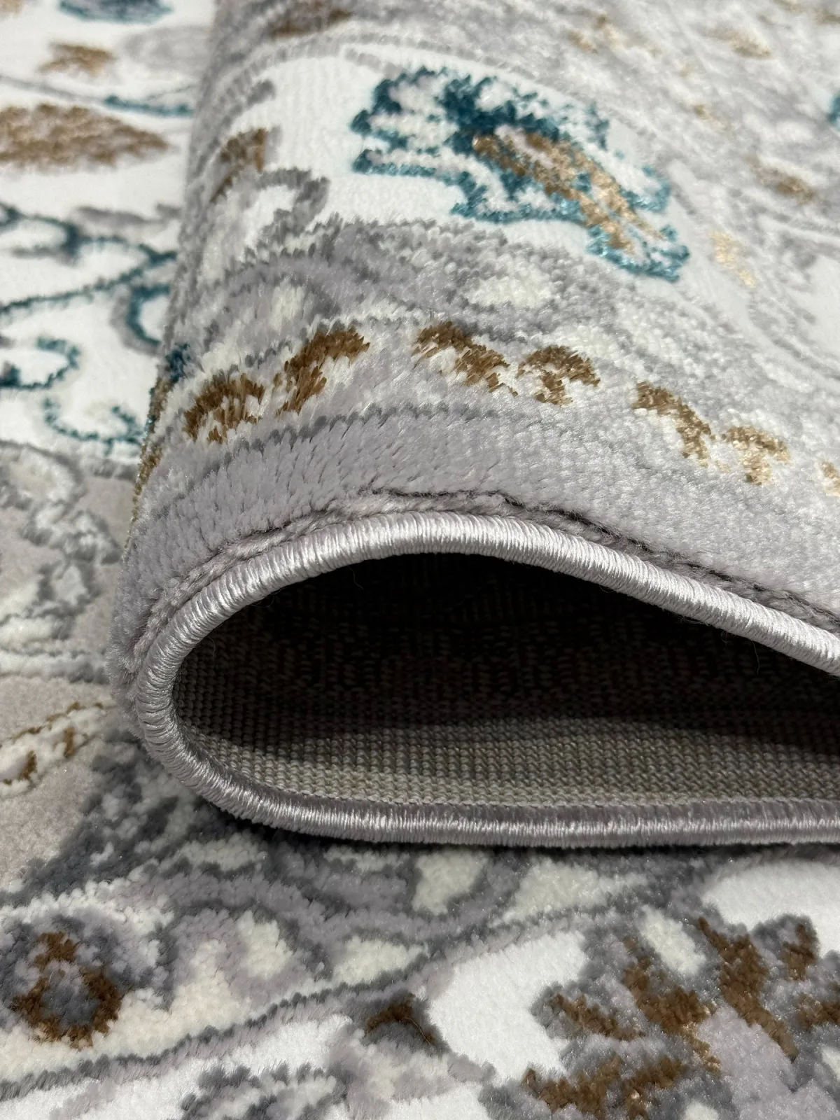 Классический ковер HALIF F611 - GRAY-BLUE Heat-set Россия