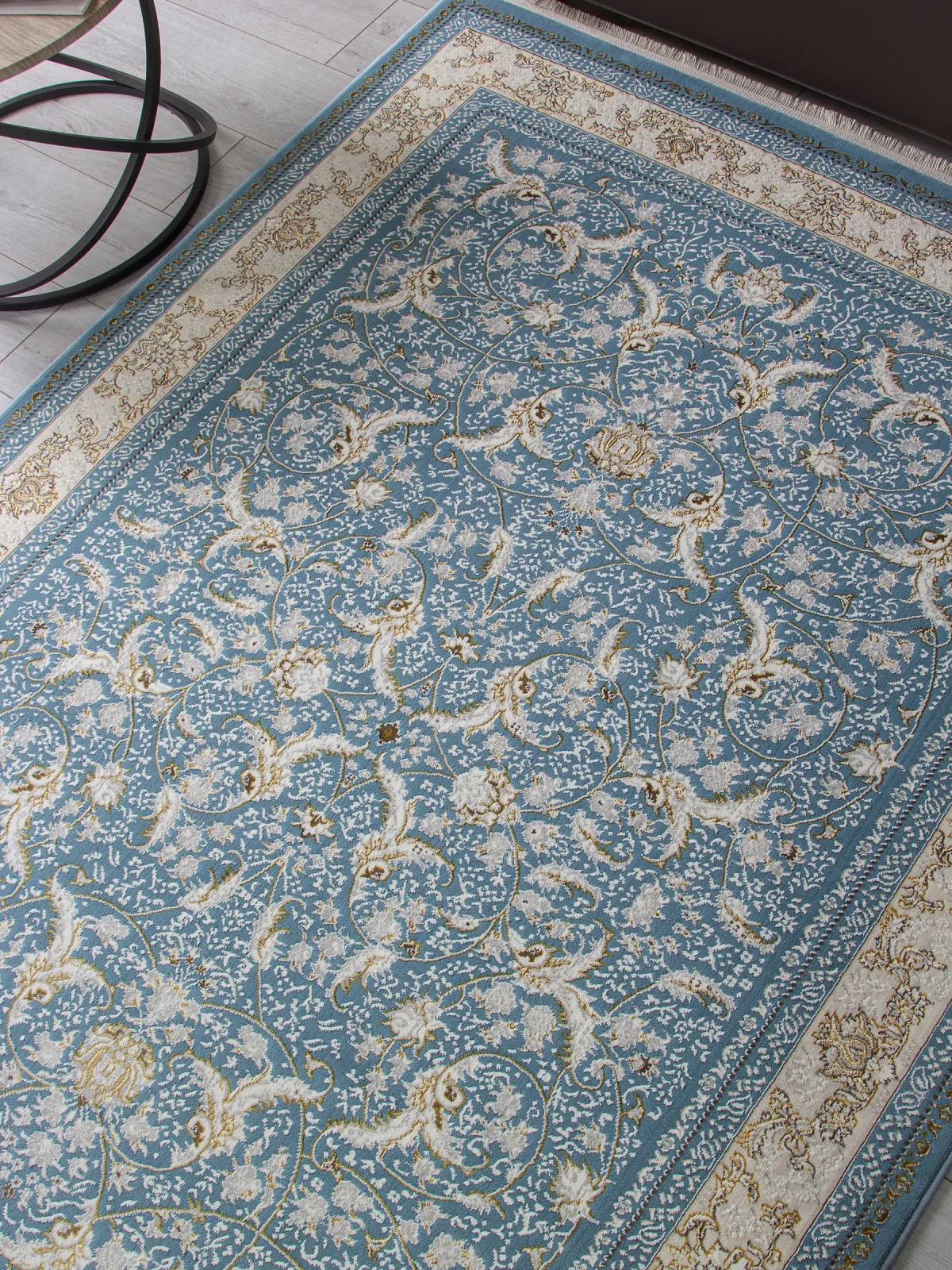 Классический ковер ZARINA M101B - BLUE SHIRINK / BLUE SHIRINK полиэстер Турция