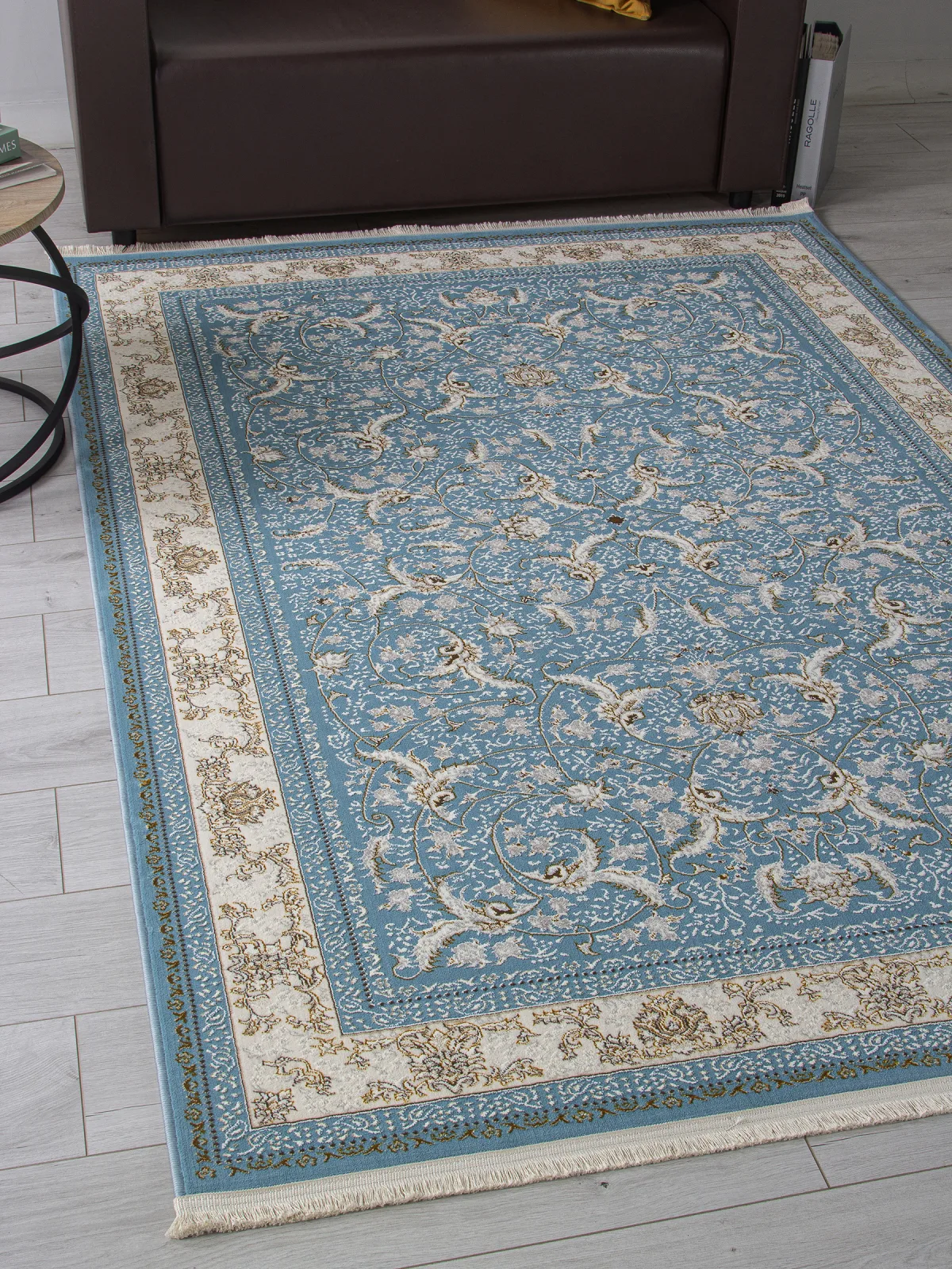 Классический ковер ZARINA M101B - BLUE SHIRINK / BLUE SHIRINK полиэстер Турция