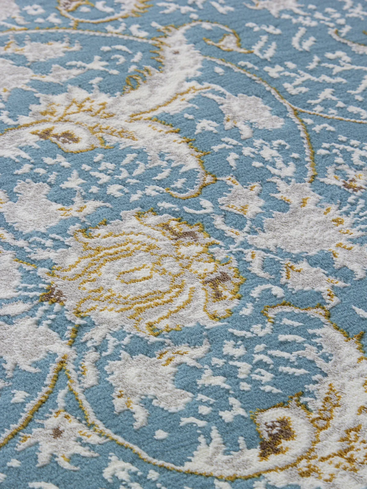 Классический ковер ZARINA M101B - BLUE SHIRINK / BLUE SHIRINK полиэстер Турция