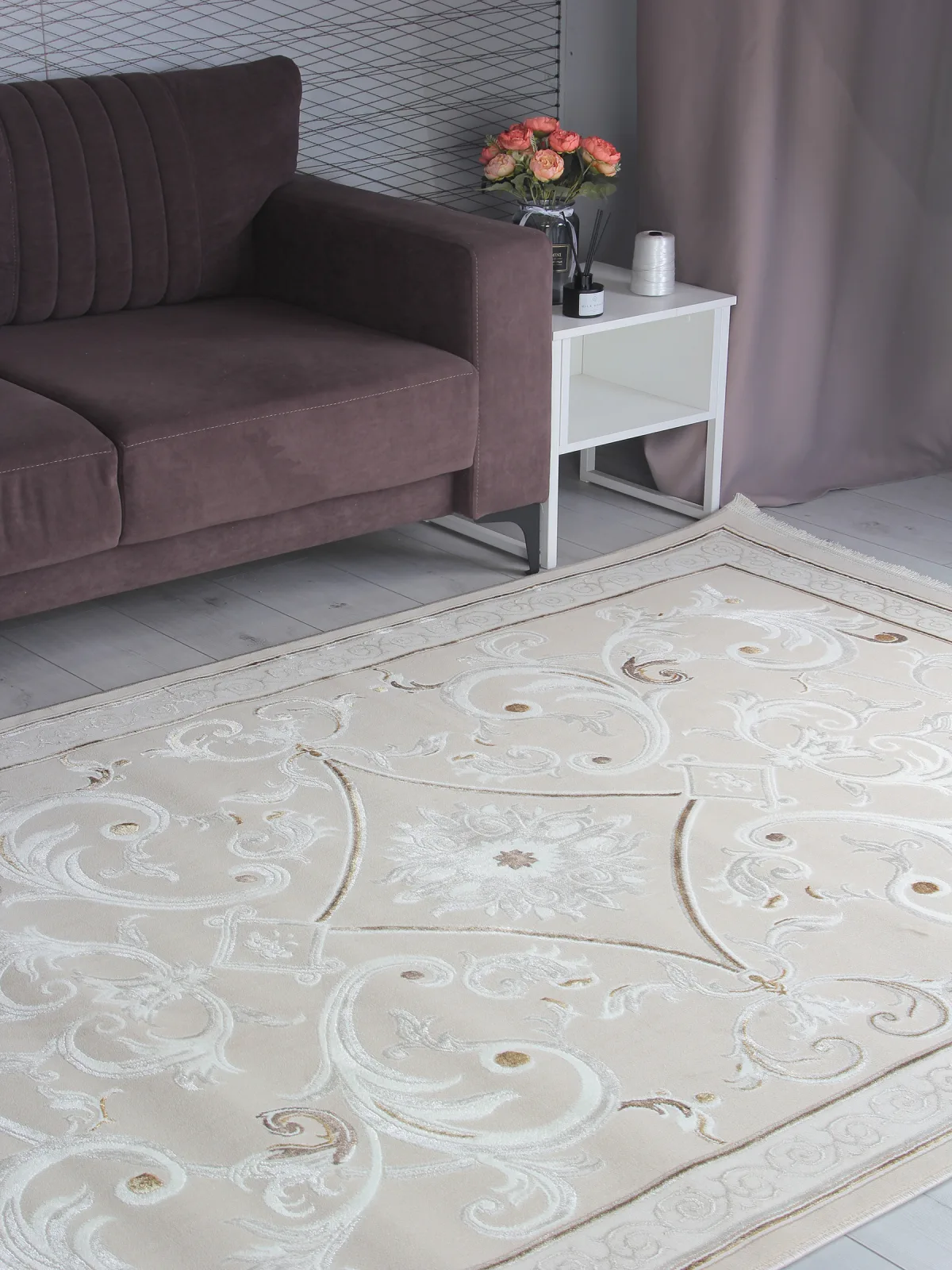 Классический ковер ZARINA B269A - L.BEIGE / CREAM FDY полиэстер Турция