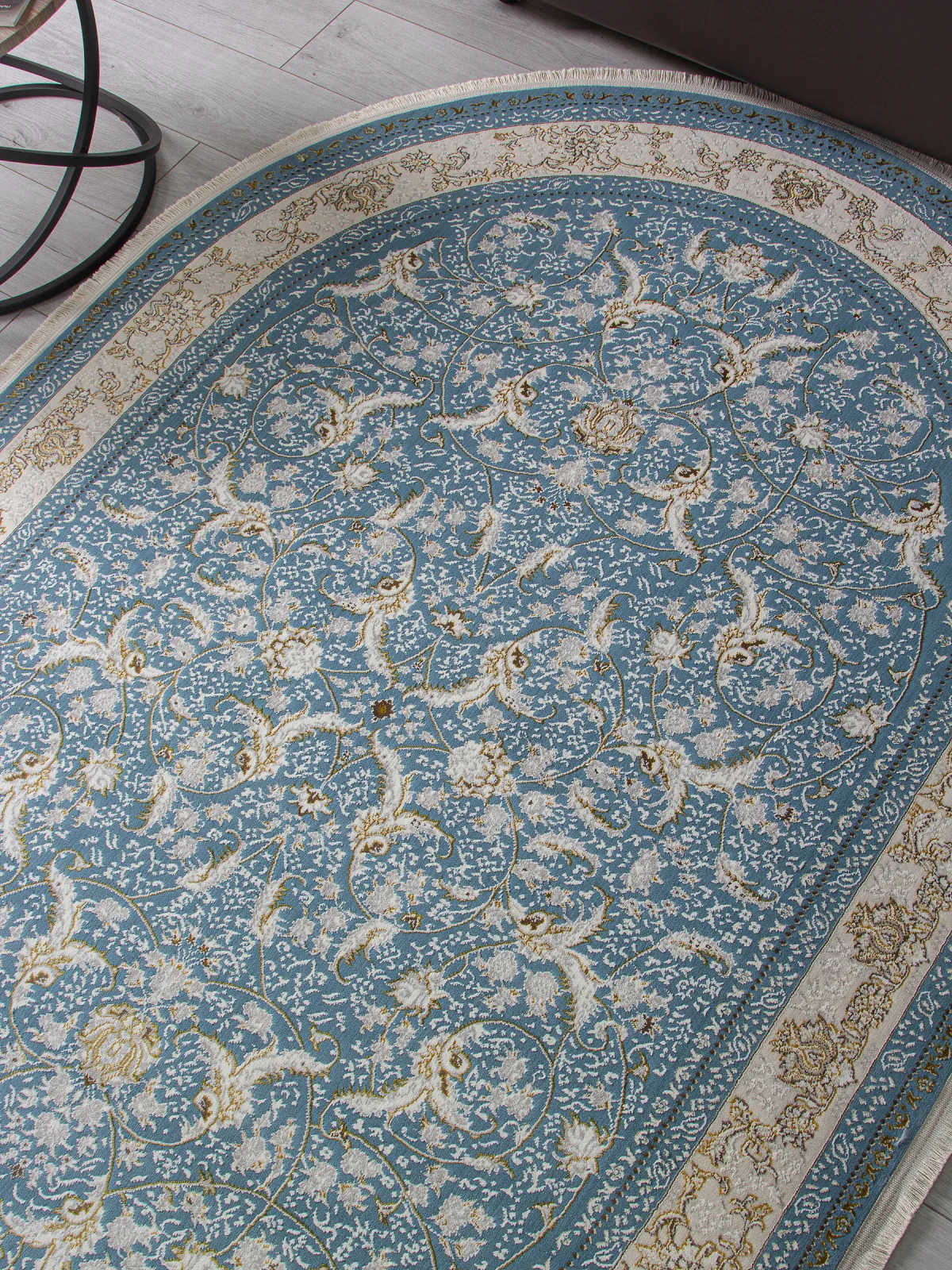 Классический ковер ZARINA M101B - BLUE SHIRINK / BLUE SHIRINK полиэстер Турция