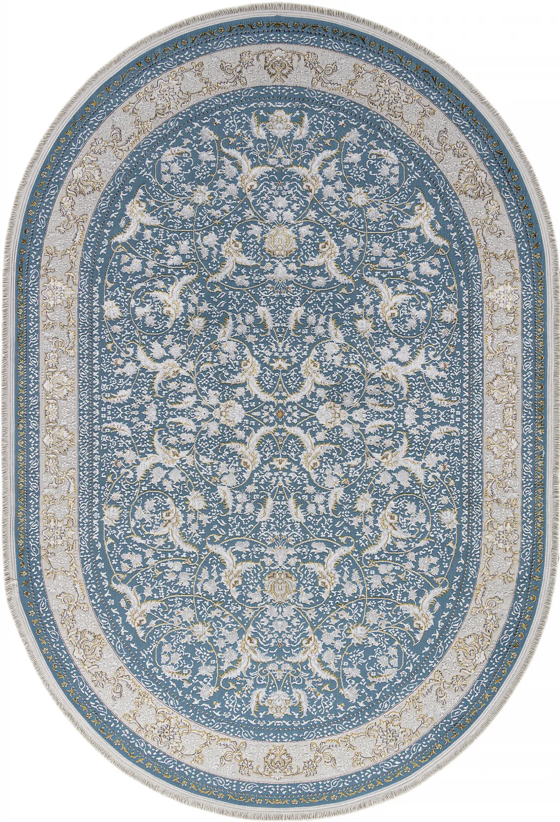 Классический ковер ZARINA M101B - BLUE SHIRINK / BLUE SHIRINK полиэстер Турция