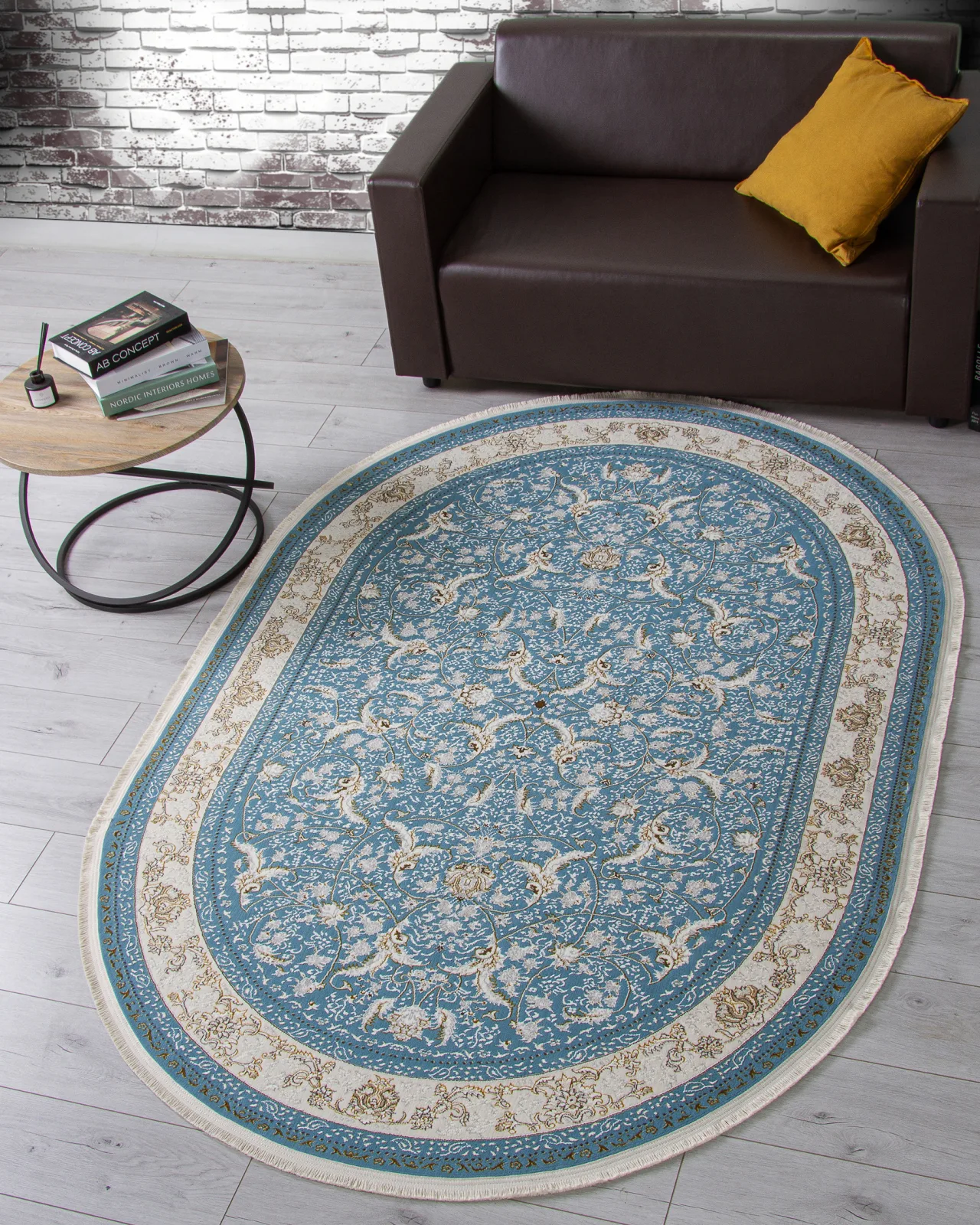 Классический ковер ZARINA M101B - BLUE SHIRINK / BLUE SHIRINK полиэстер Турция