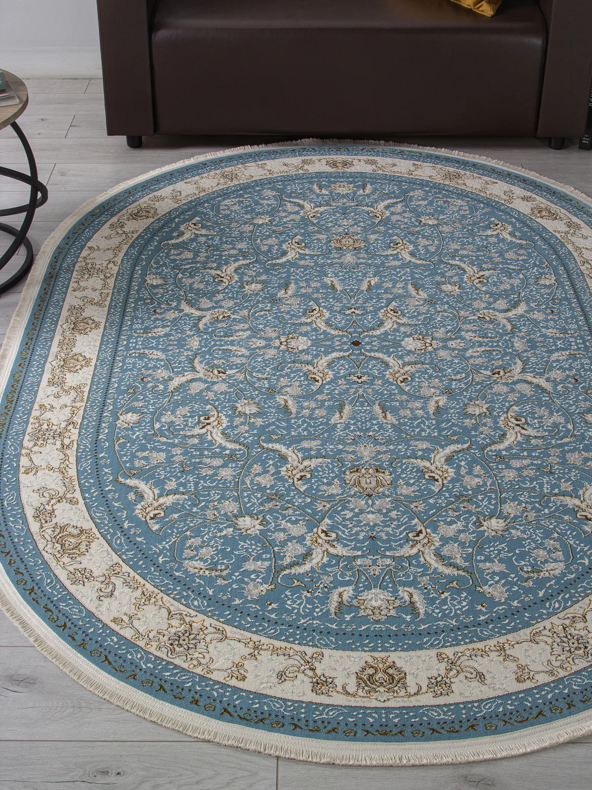 Классический ковер ZARINA M101B - BLUE SHIRINK / BLUE SHIRINK полиэстер Турция