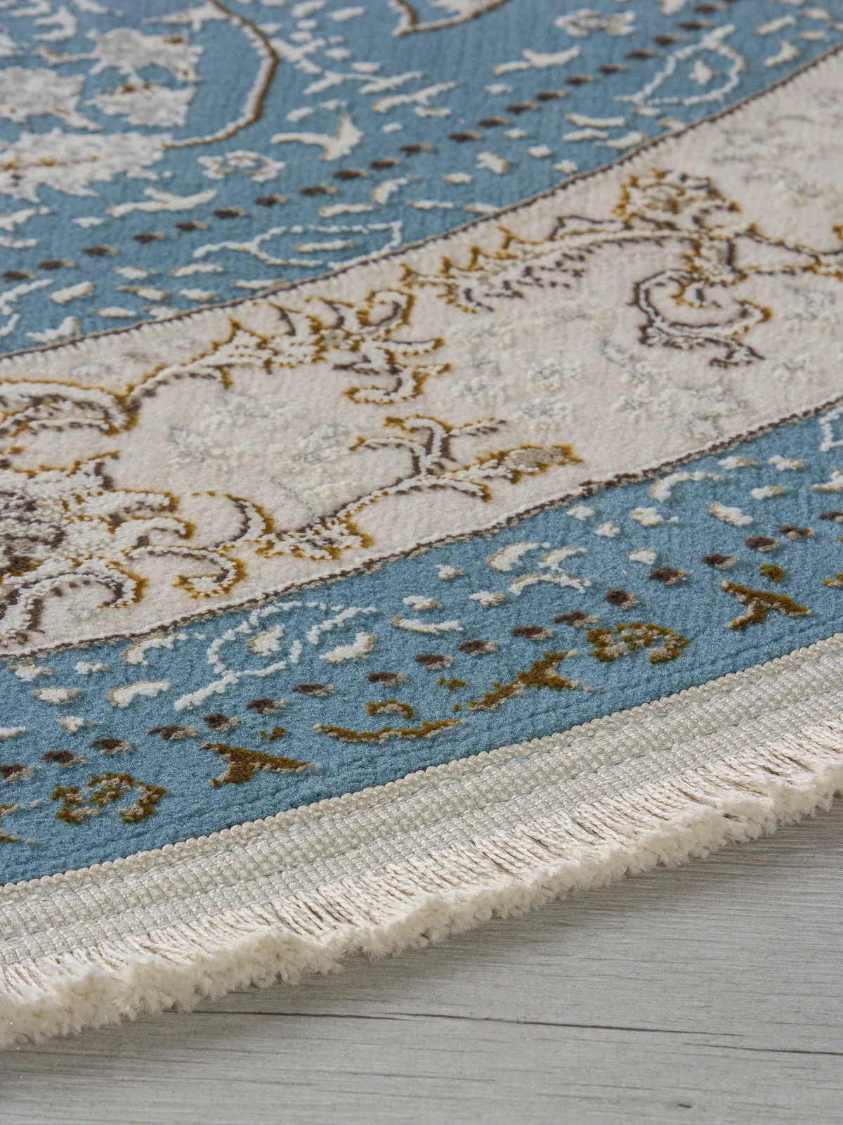 Классический ковер ZARINA M101B - BLUE SHIRINK / BLUE SHIRINK полиэстер Турция