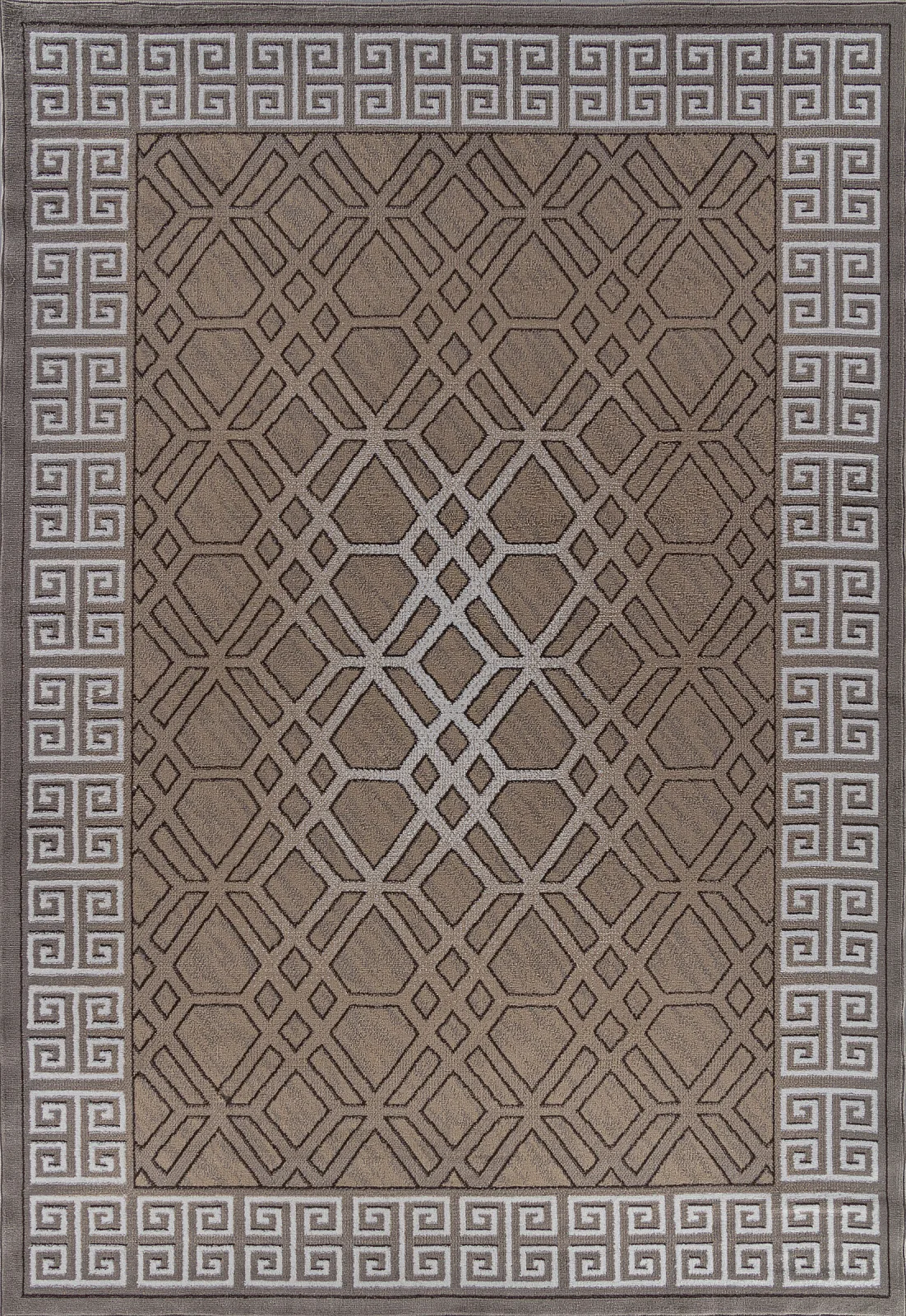 Современный ковер PRAGA 06027A - BEIGE / DARK VIZON BCF Грузия