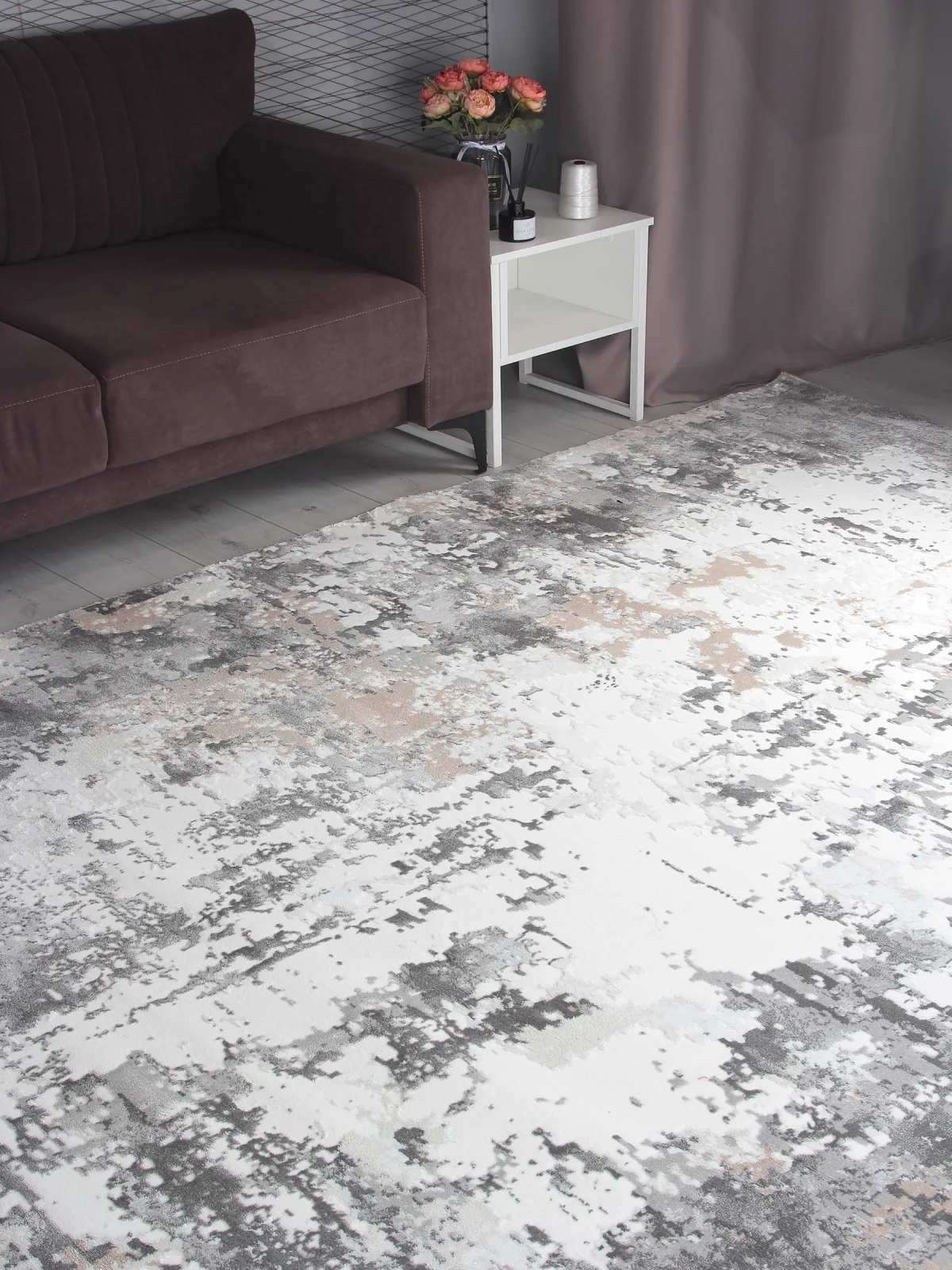 Современный ковер GRAFF 3319 - GRAY Heat-set Россия