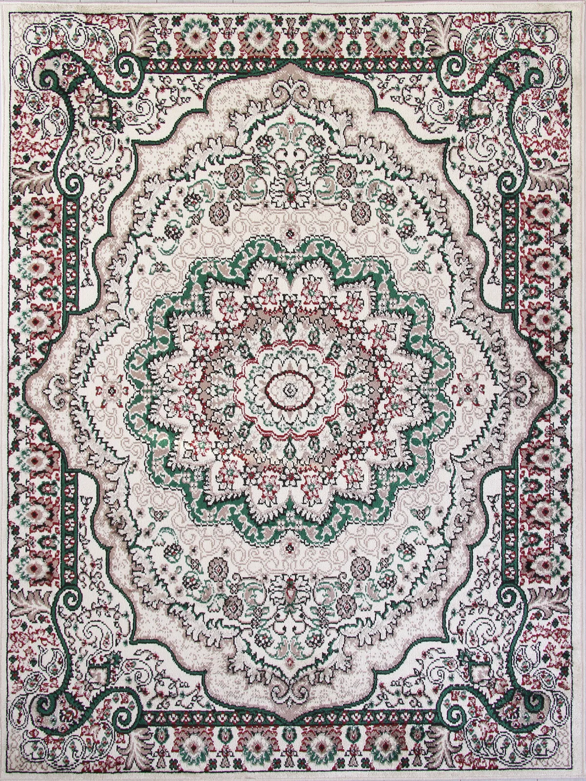 Классический ковер DARGA F670 - CREAM-GREEN Heat-set Россия