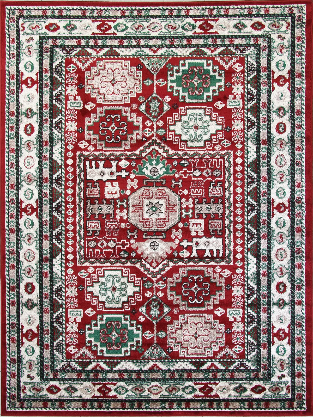 Этнический ковер DARGA F667 - RED-CREAM Heat-set Россия