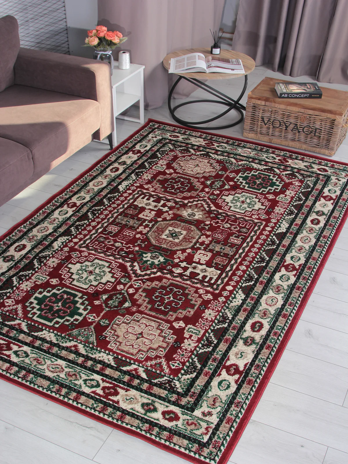 Этнический ковер DARGA F667 - RED-CREAM Heat-set Россия