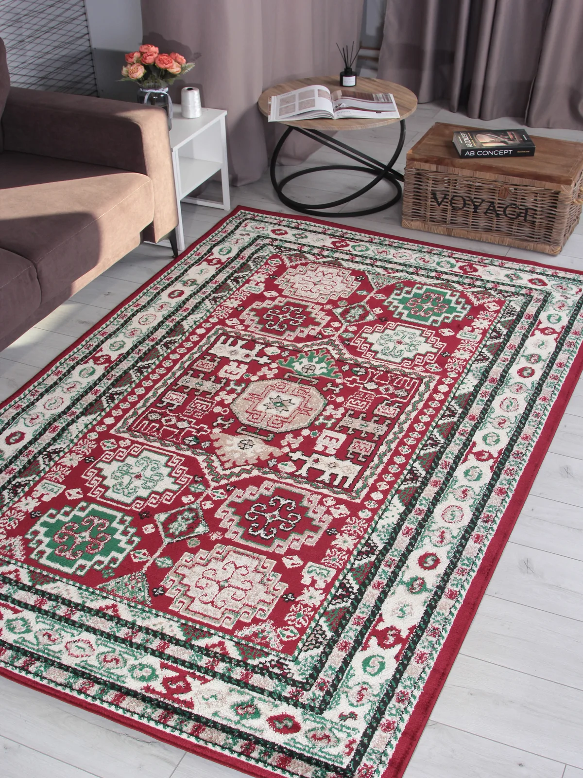 Этнический ковер DARGA F667 - RED-CREAM Heat-set Россия