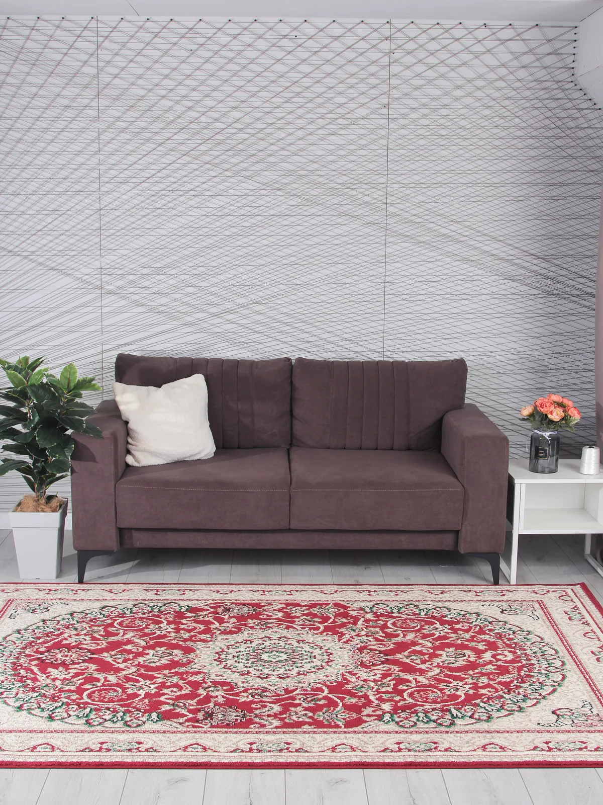 Классический ковер DARGA F672 - RED-CREAM Heat-set Россия