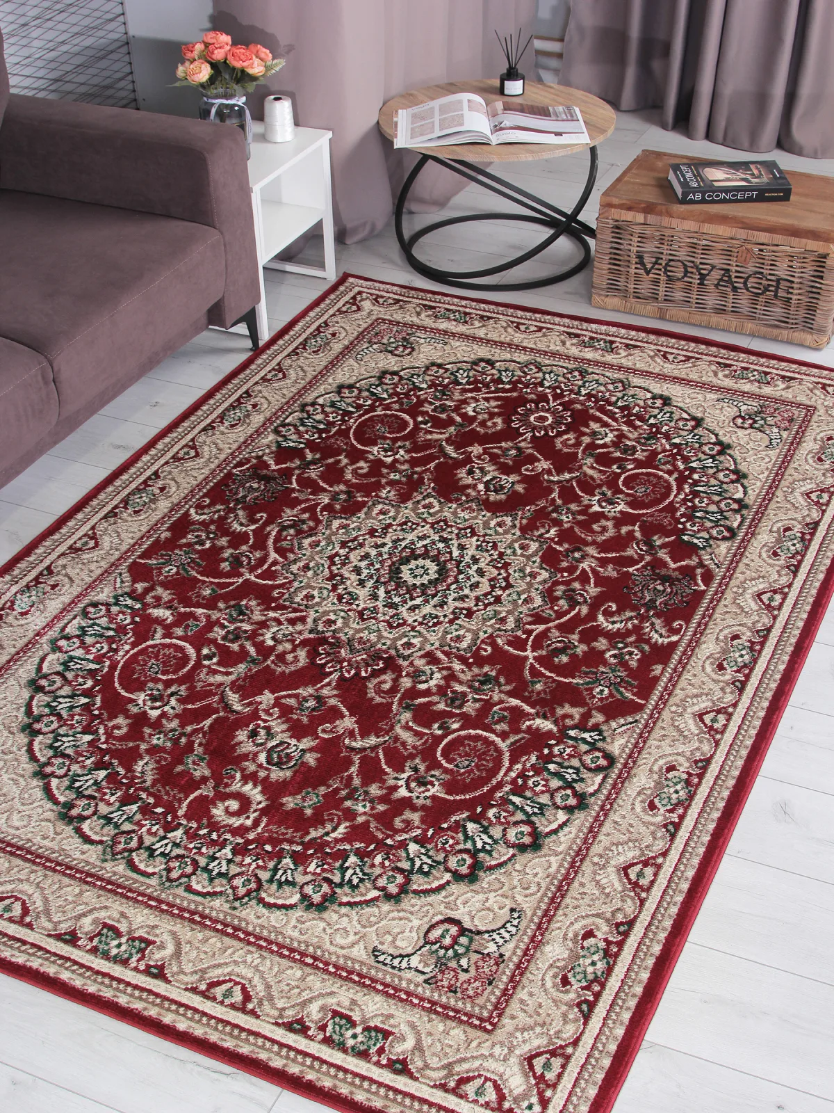 Классический ковер DARGA F672 - RED-CREAM Heat-set Россия