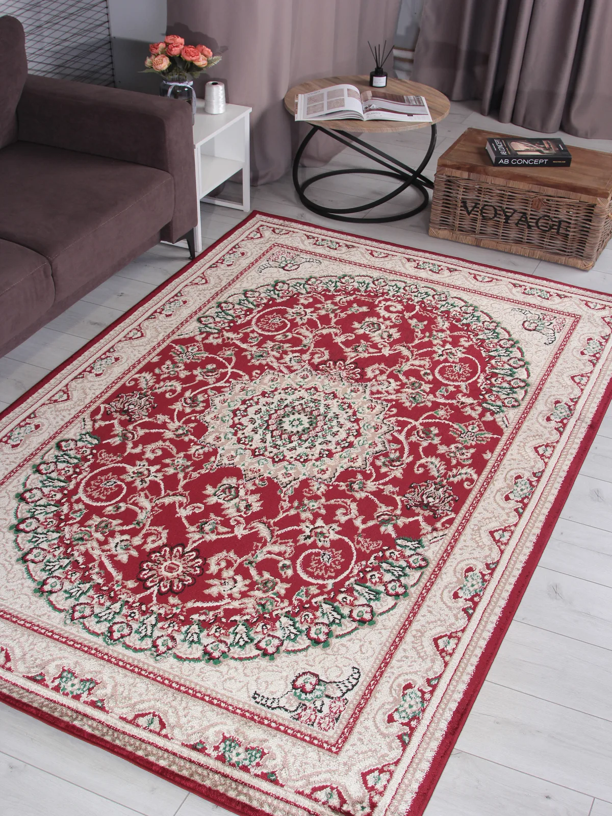 Классический ковер DARGA F672 - RED-CREAM Heat-set Россия