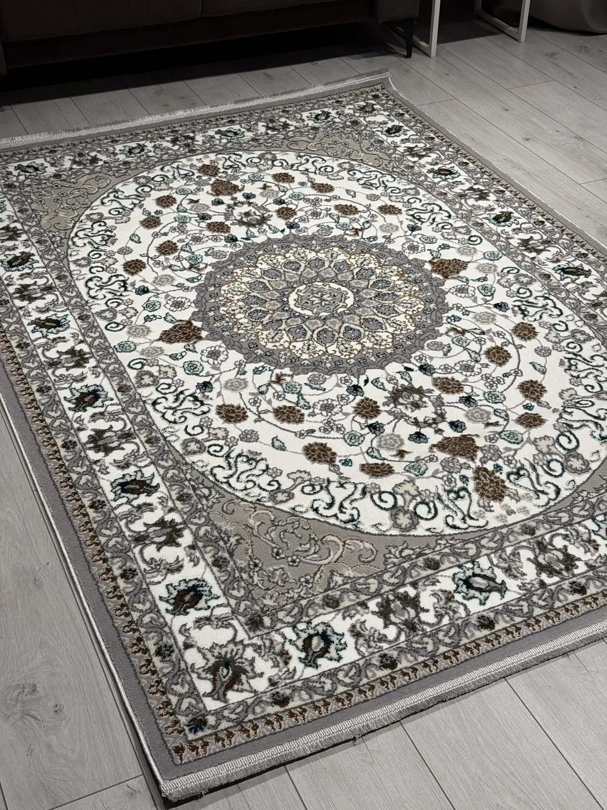 Классический ковер HALIF K611 - GRAY-BLUE Heat-set Россия